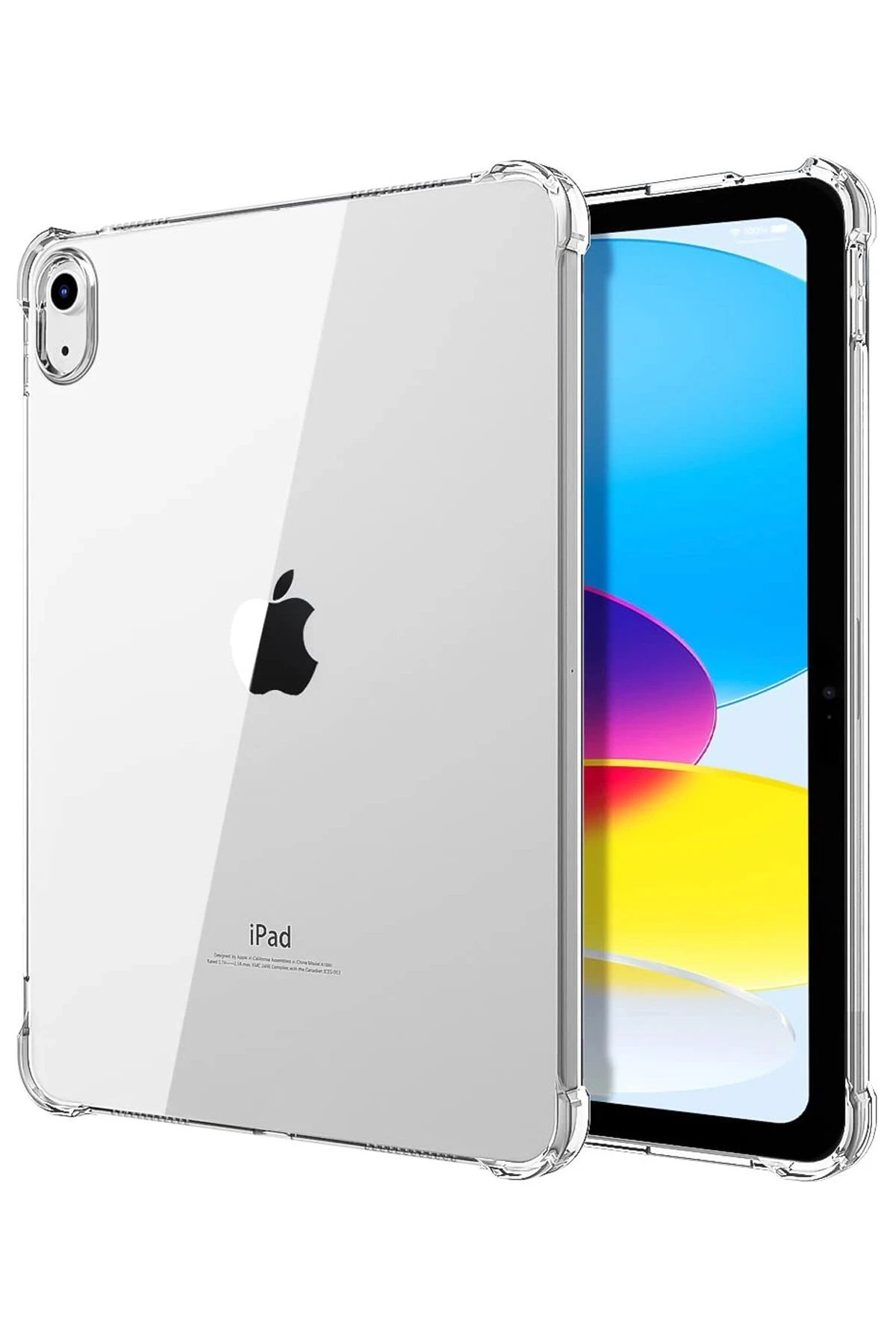 iPad 2022 10.9 (10.nesil) Kılıf Anti Şeffaf Tablet Silikon - Şeffaf-(5796)