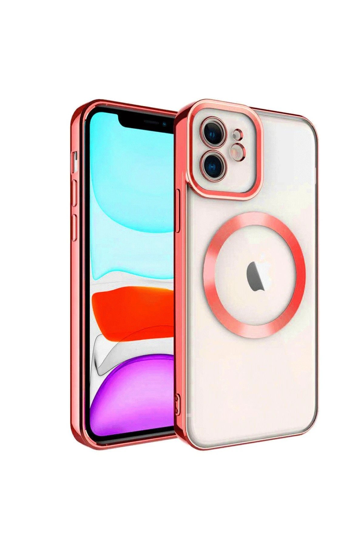 iPhone 12 Kılıf Kross Magneticsafe Kapak - Kırmızı-(5796)
