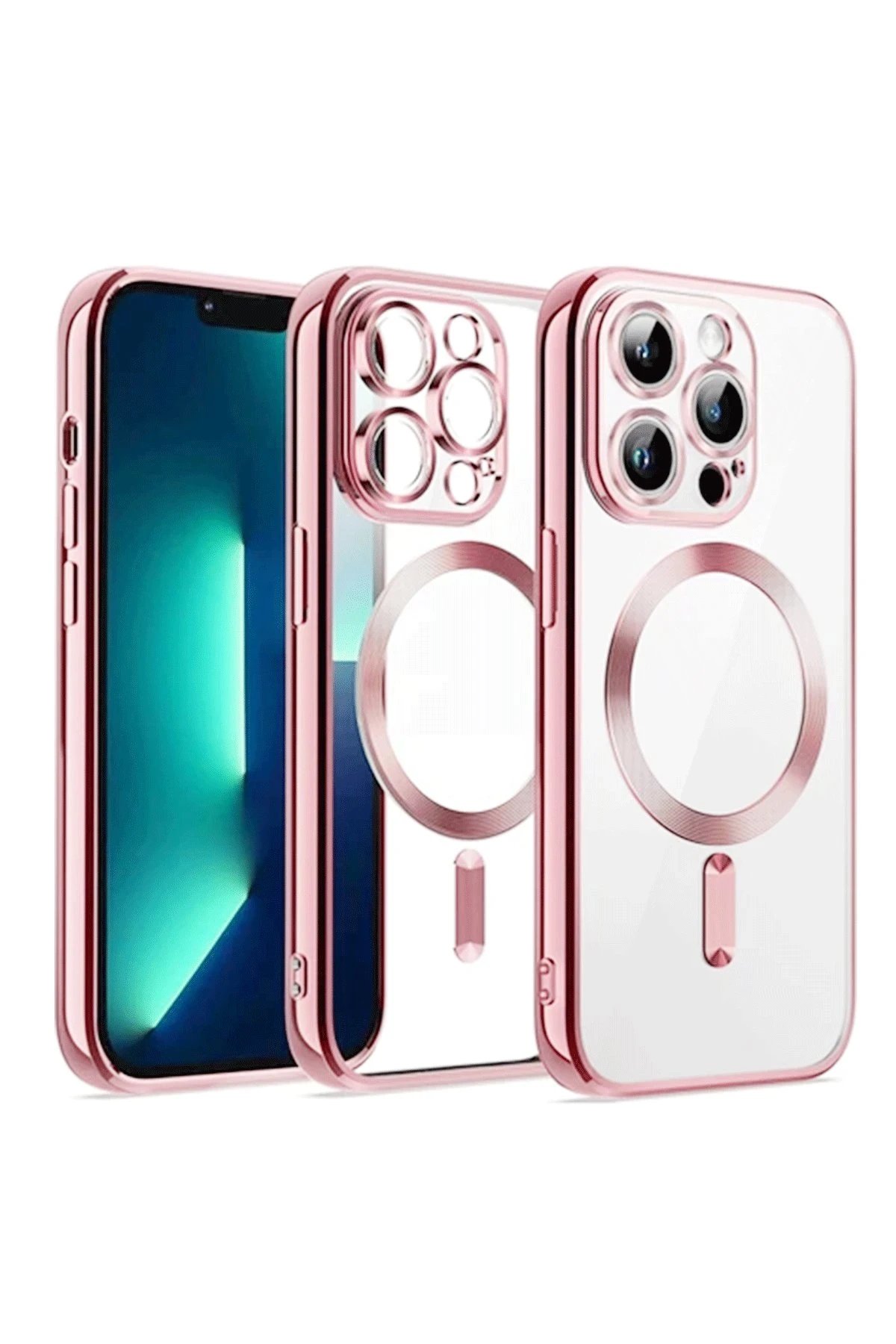 iPhone 12 Pro Kılıf Kross Magneticsafe Kapak - Rose-(5796)