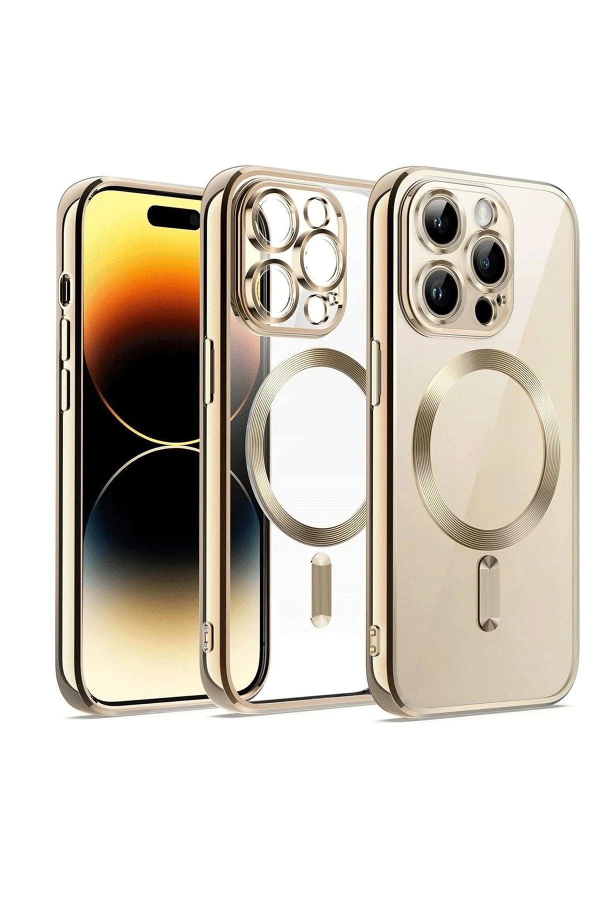 iPhone 12 Pro Kılıf Kross Magneticsafe Kapak - Gold-(5796)