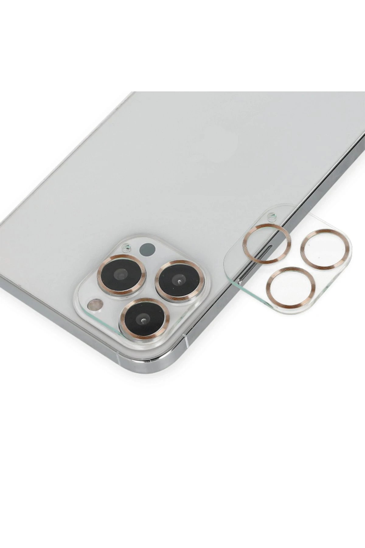 iPhone 14 Pro Max Band Metal Kamera Lens - Gold-(5796)