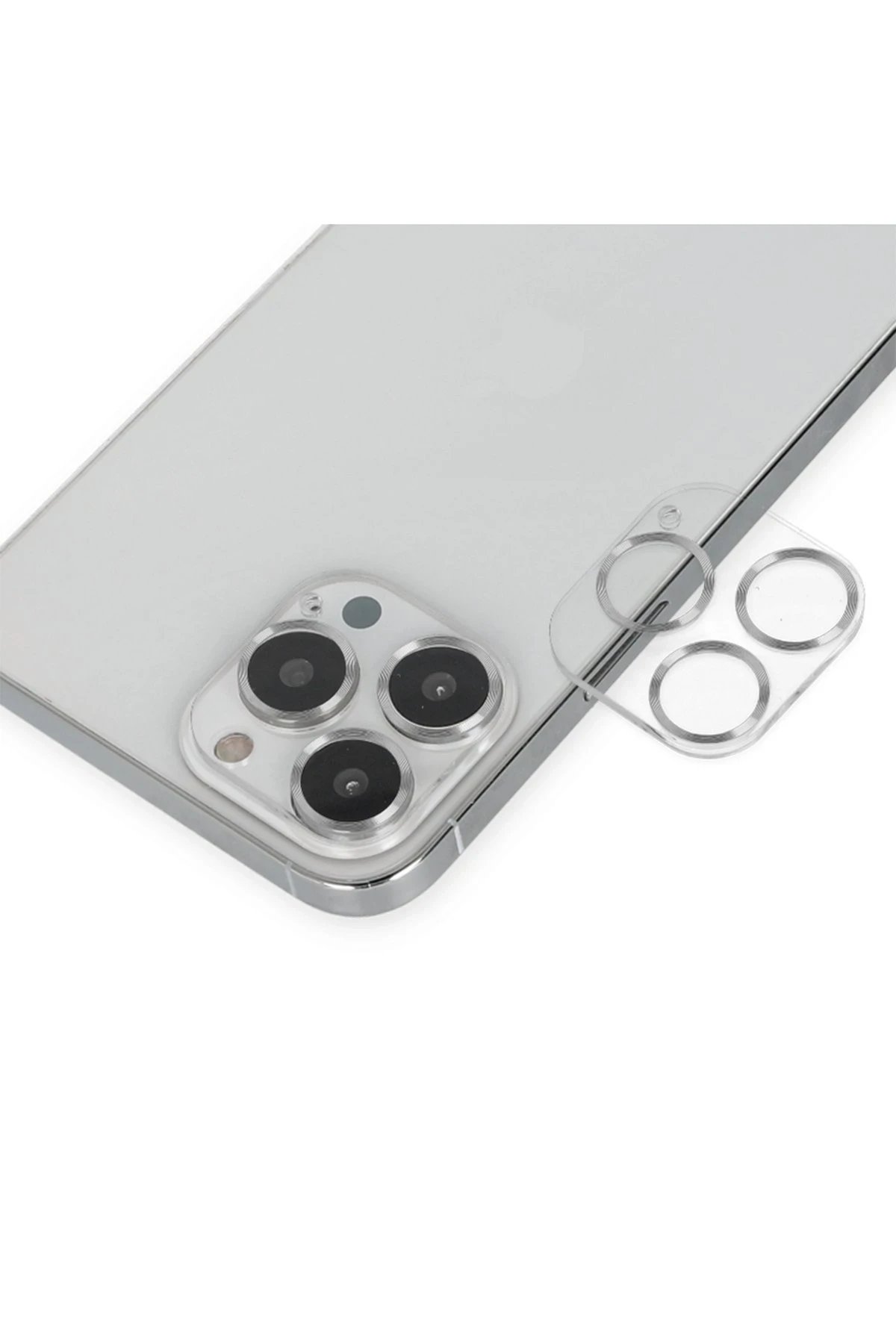 iPhone 14 Pro Max Band Metal Kamera Lens - Gümüş-(5796)