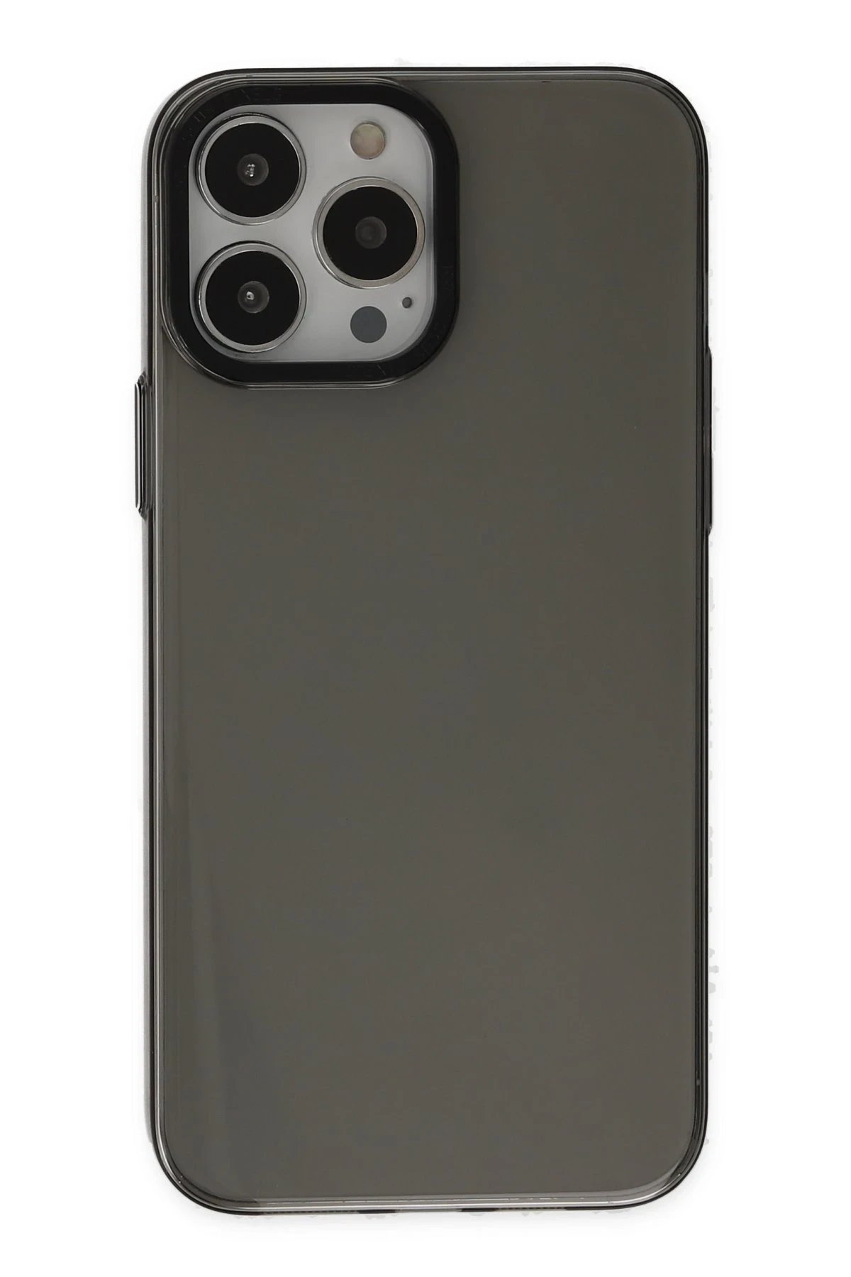 iPhone 13 Pro Max Kılıf Anka PC Sert Metal Kapak - Siyah-(5796)