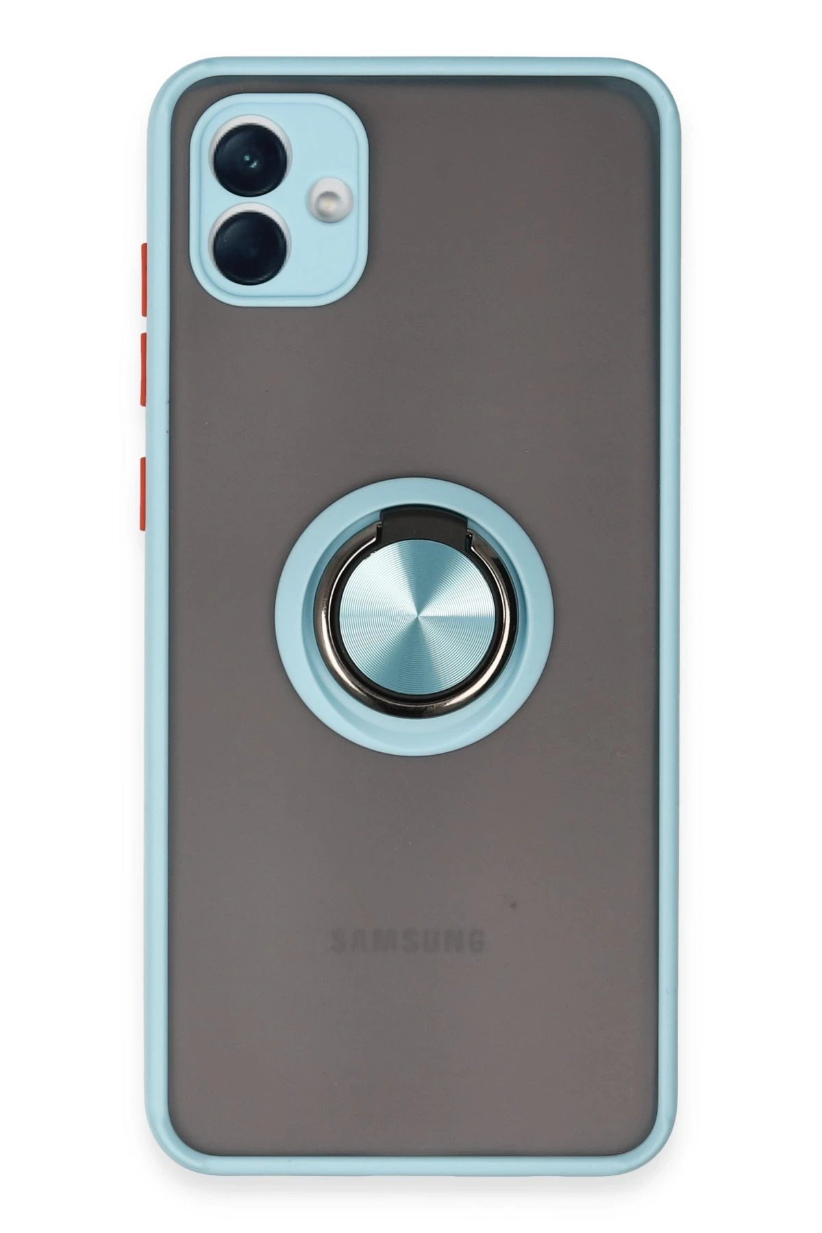 Samsung Galaxy A04 Kılıf Montreal Yüzüklü Silikon Kapak - Buz Mavi-(5796)