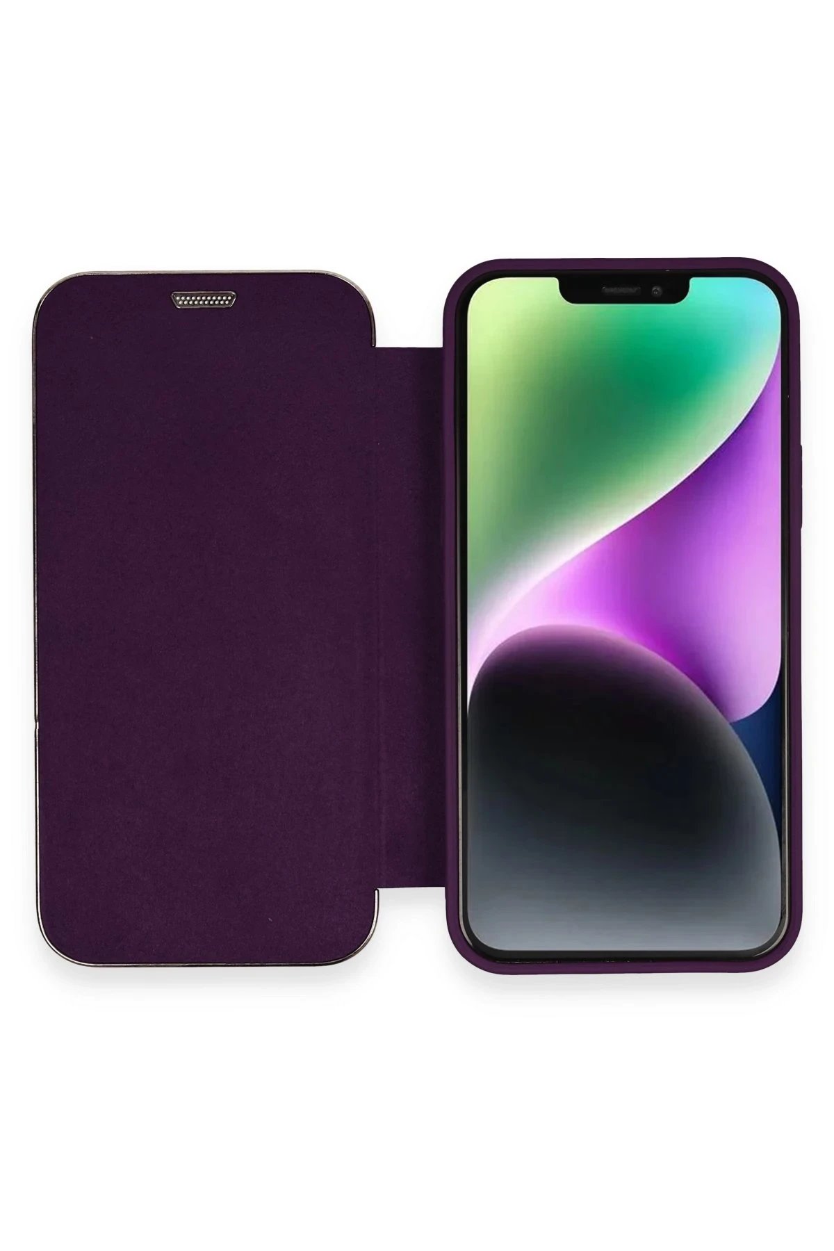 iPhone 11 Kılıf Dolpin Kapaklı - Derin Mor-(5796)