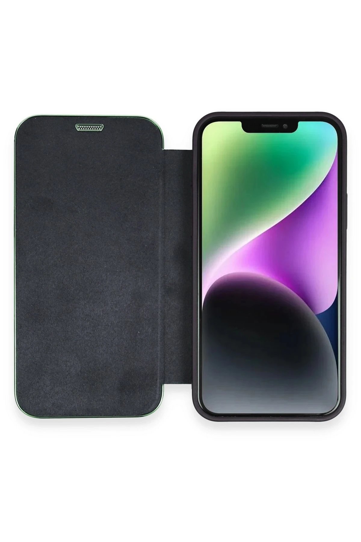 iPhone 12 Kılıf Dolpin Kapaklı - Lacivert-(5796)