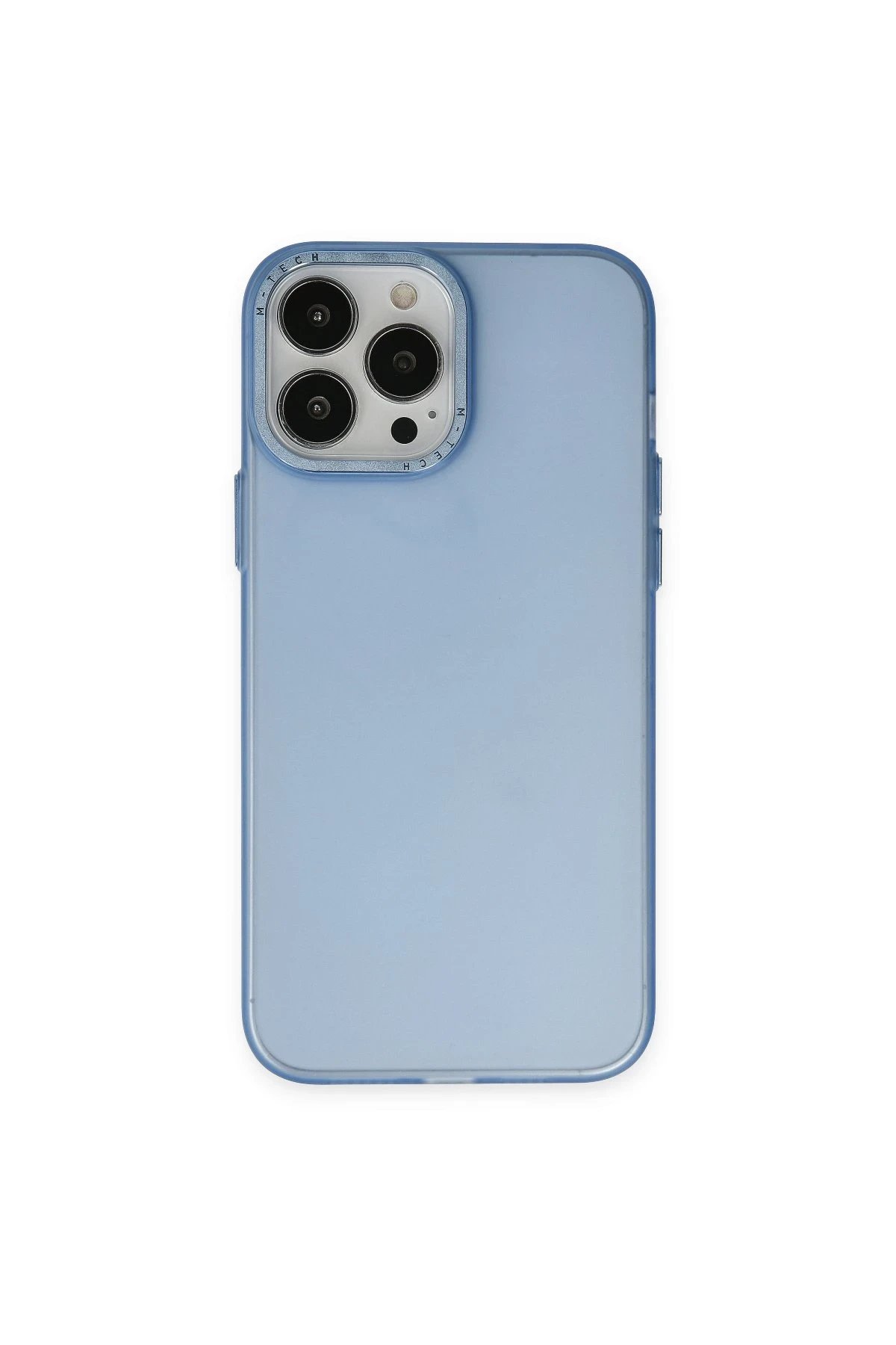 iPhone 14 Pro Max Kılıf Modos Metal Kapak - Mavi-(5796)