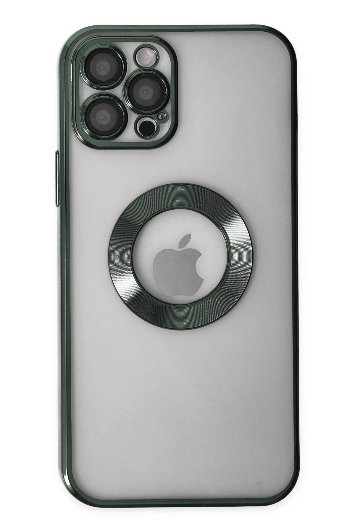 iPhone 12 Pro Max Kılıf Slot Silikon - Köknar Yeşili-(5796)