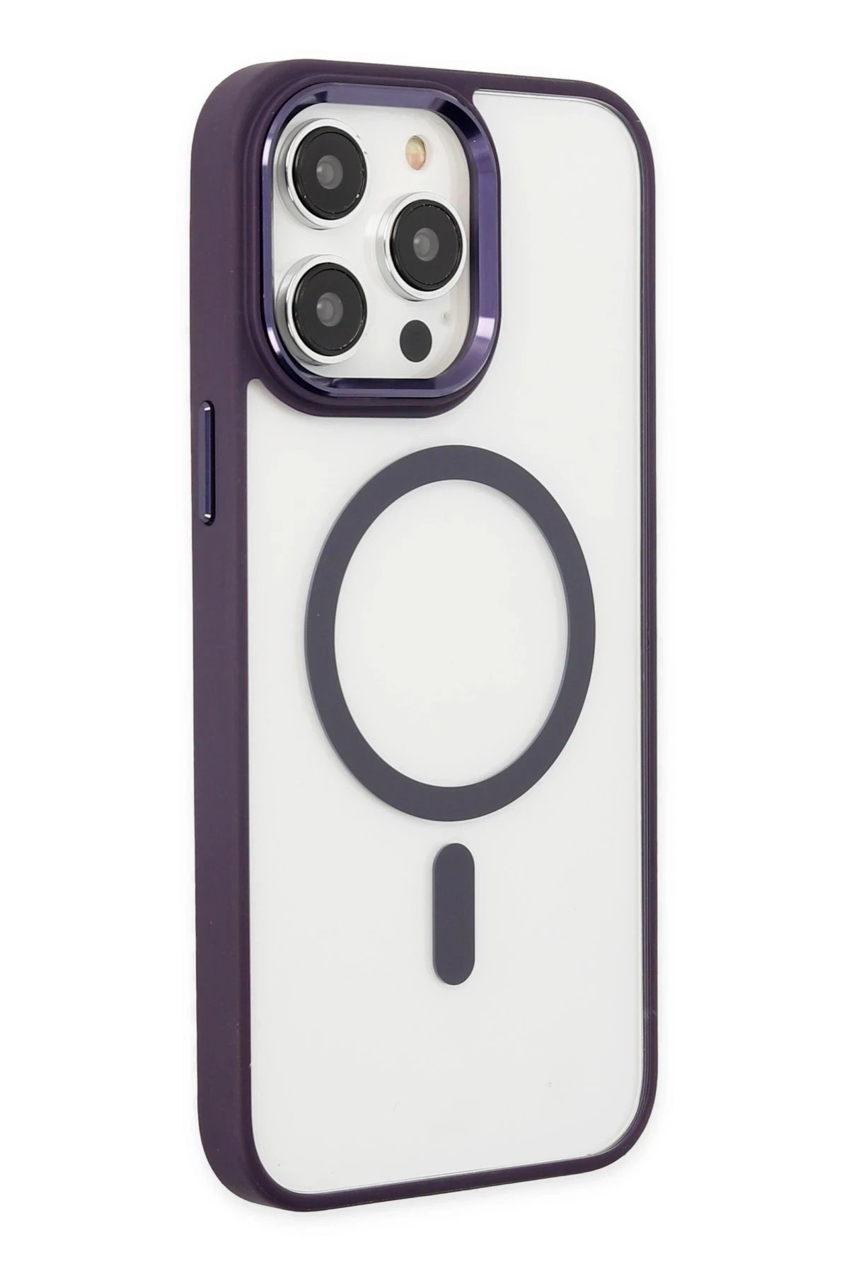 iPhone 13 Pro Kılıf Room Magneticsafe Silikon - Derin Mor-(5796)