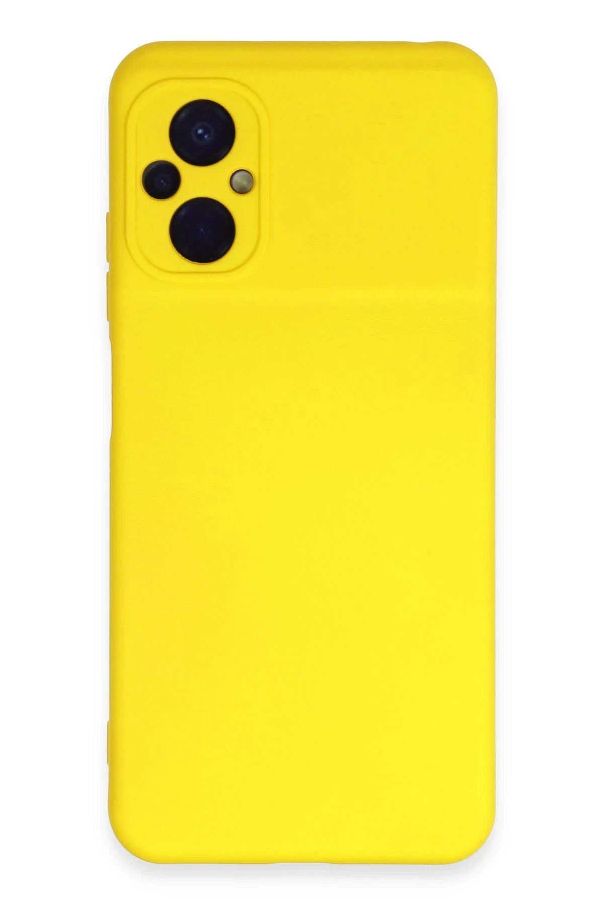 Xiaomi Poco M5 Kılıf Nano içi Kadife Silikon - Sarı-(5796)