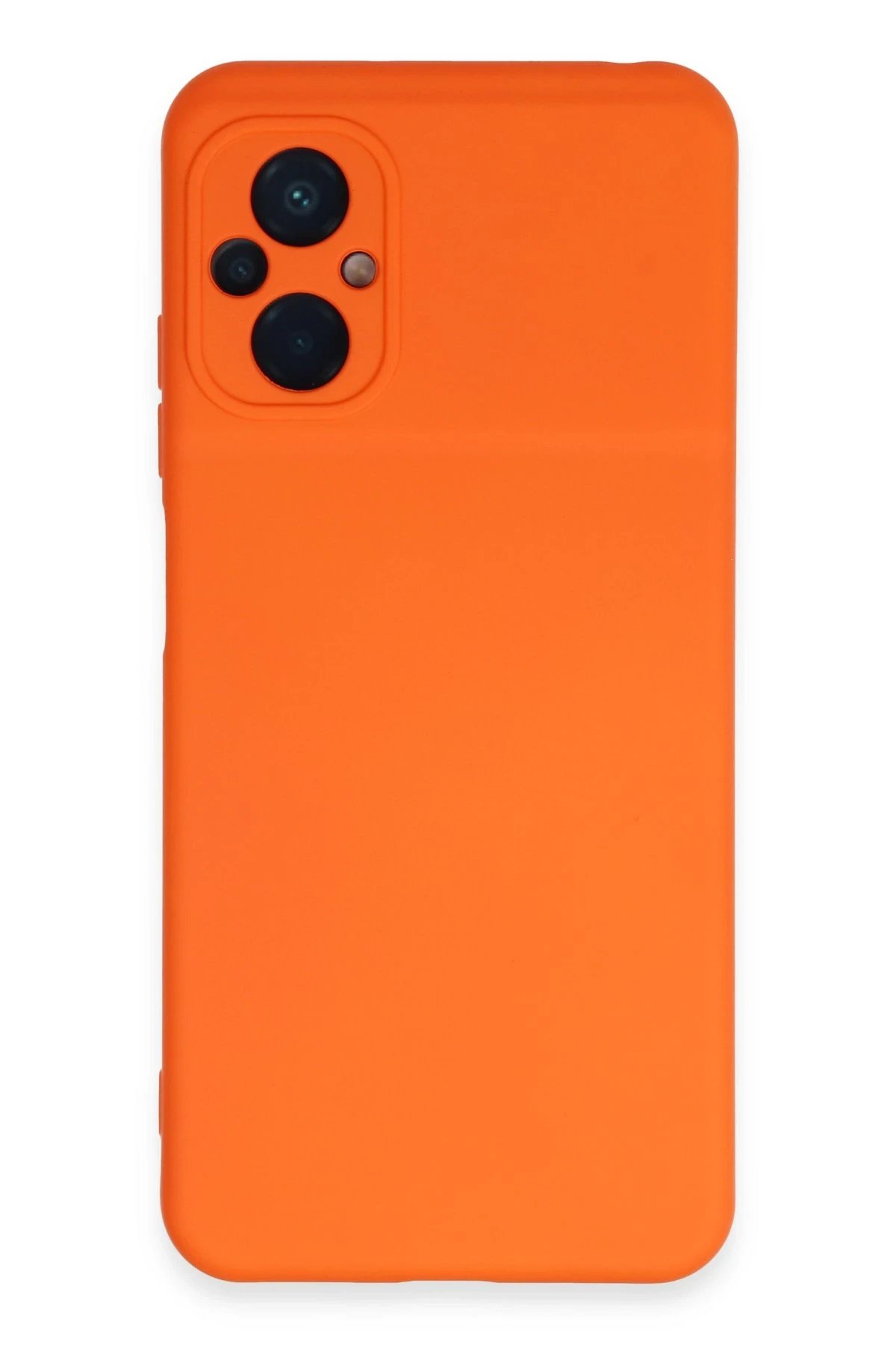 Xiaomi Poco M5 Kılıf Nano içi Kadife Silikon - Turuncu-(5796)