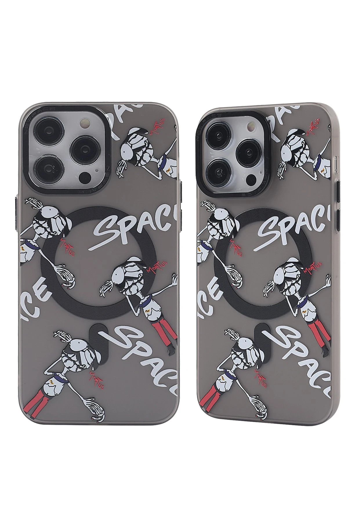 iPhone 13 Pro Kılıf Apollo Magneticsafe Desenli Kapak - Apollo Siyah - 3-(5796)