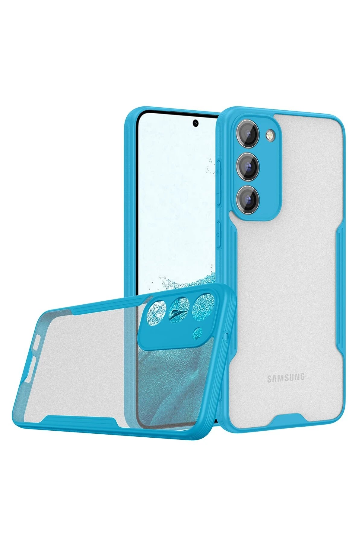 Samsung Galaxy S23 Plus Kılıf Platin Silikon - Mavi-(5796)