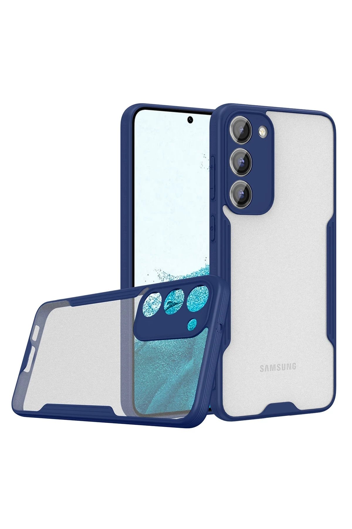 Samsung Galaxy S23 Plus Kılıf Platin Silikon - Lacivert-(5796)