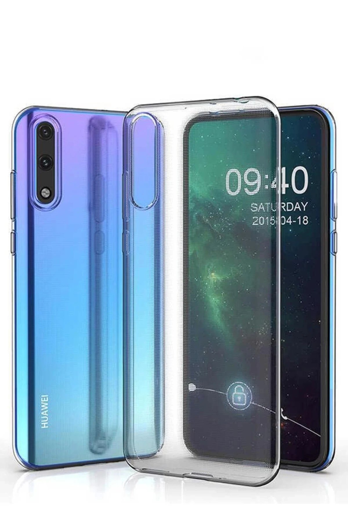 Huawei Y8P Kılıf Lüx Şeffaf Silikon-(5796)