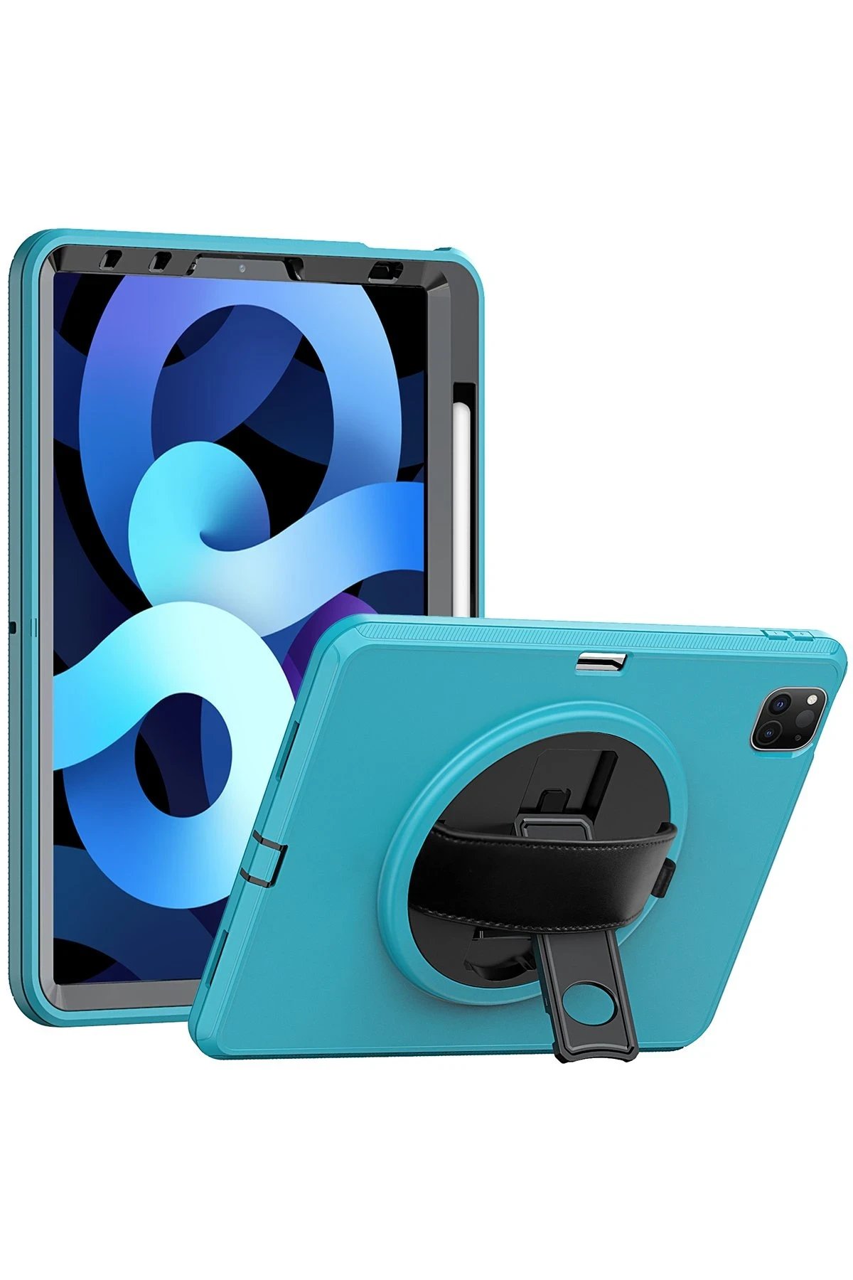 iPad Pro 11 (2018) Kılıf Hand Strap Tablet Kılıfı - Turkuaz-(5796)