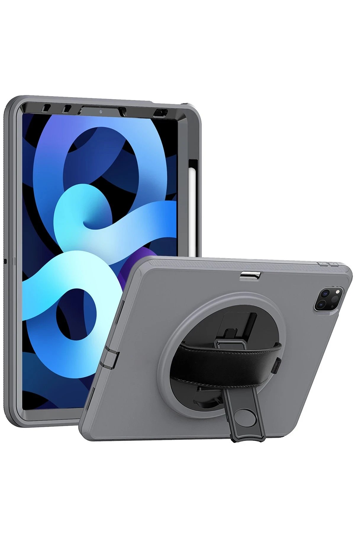 iPad Pro 11 (2018) Kılıf Hand Strap Tablet Kılıfı - Gri-(5796)