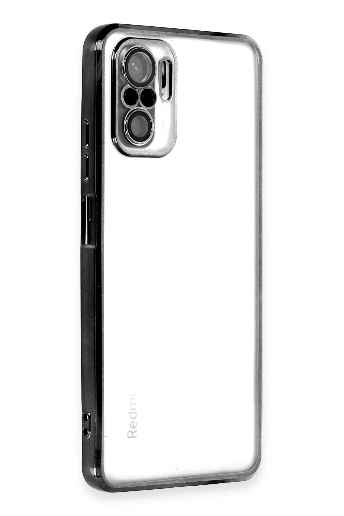 Xiaomi Redmi Note 10 Kılıf Lensli Silikon - Siyah-(5796)