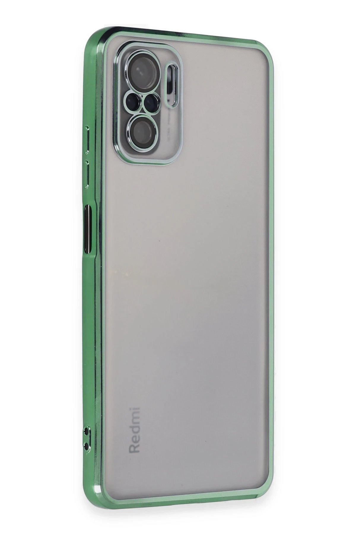Xiaomi Redmi Note 10 Kılıf Lensli Silikon - Yeşil-(5796)