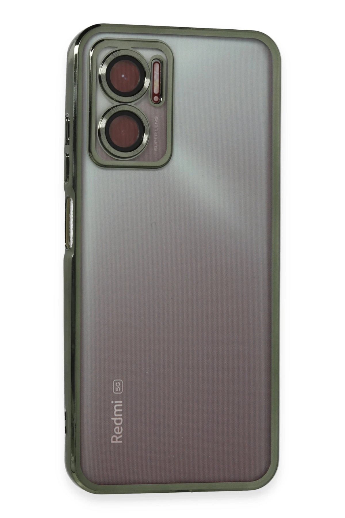 Xiaomi Redmi 10 5G Kılıf Lensli Silikon - Yeşil-(5796)