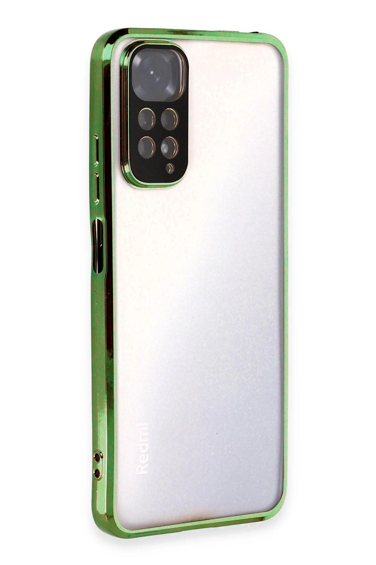 Xiaomi Redmi Note 11 Kılıf Lensli Silikon - Yeşil-(5796)