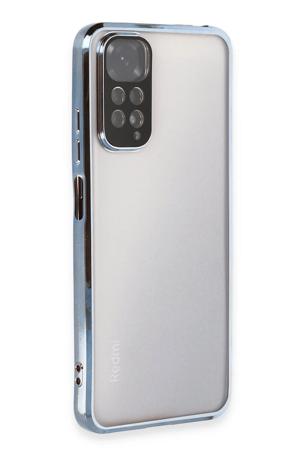 Xiaomi Redmi Note 11 Kılıf Lensli Silikon - Açık Mavi-(5796)
