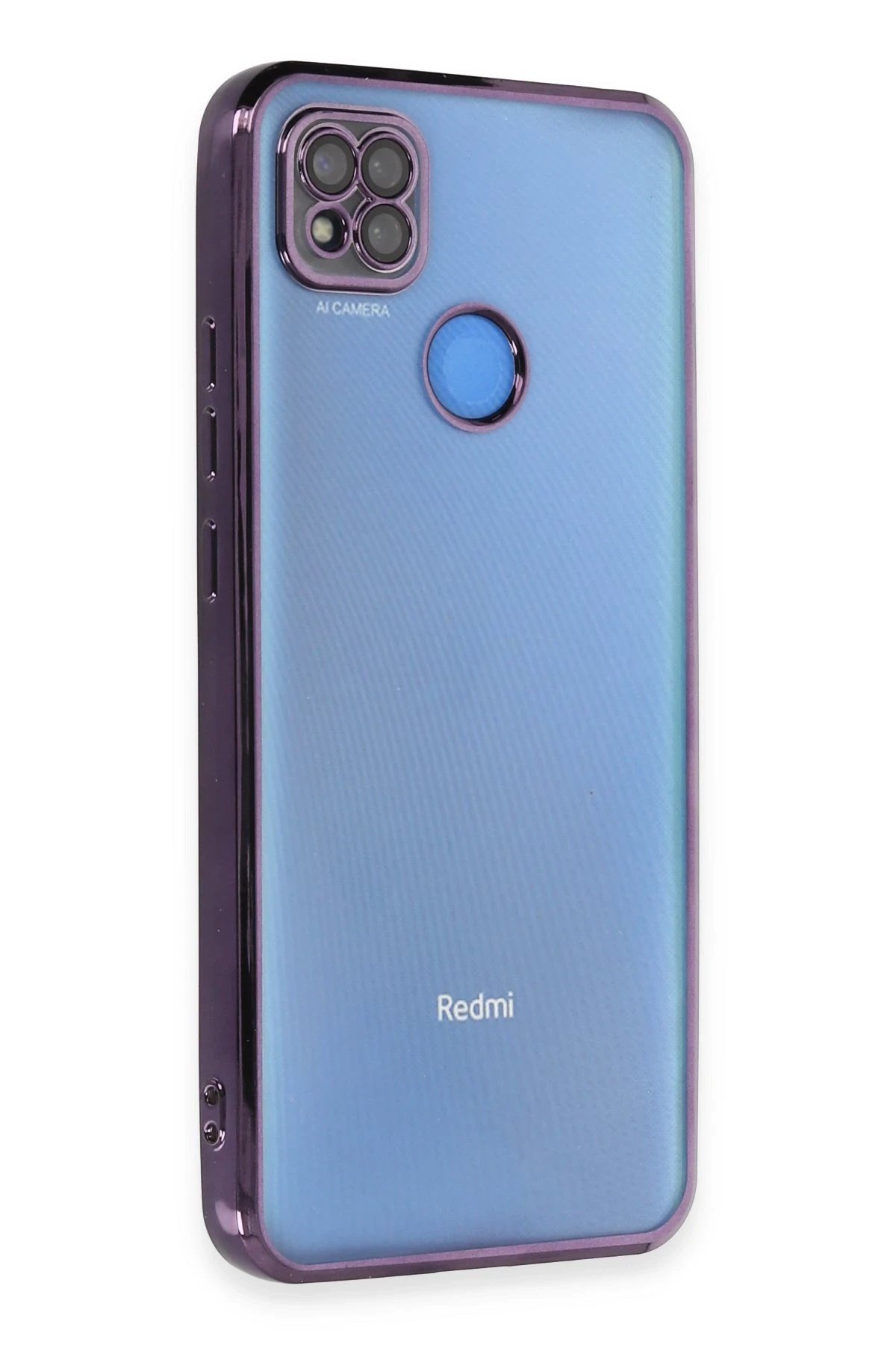 Xiaomi Redmi 9C Kılıf Lensli Silikon - Mor-(5796)