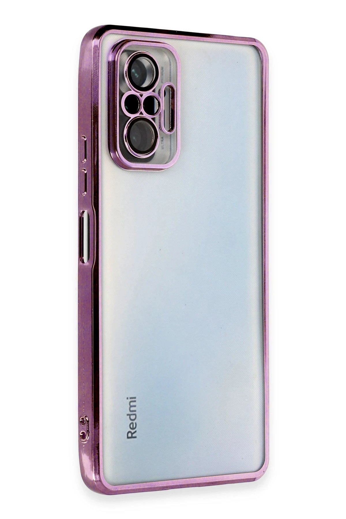 Xiaomi Redmi Note 10 Pro Kılıf Lensli Silikon - Mor-(5796)