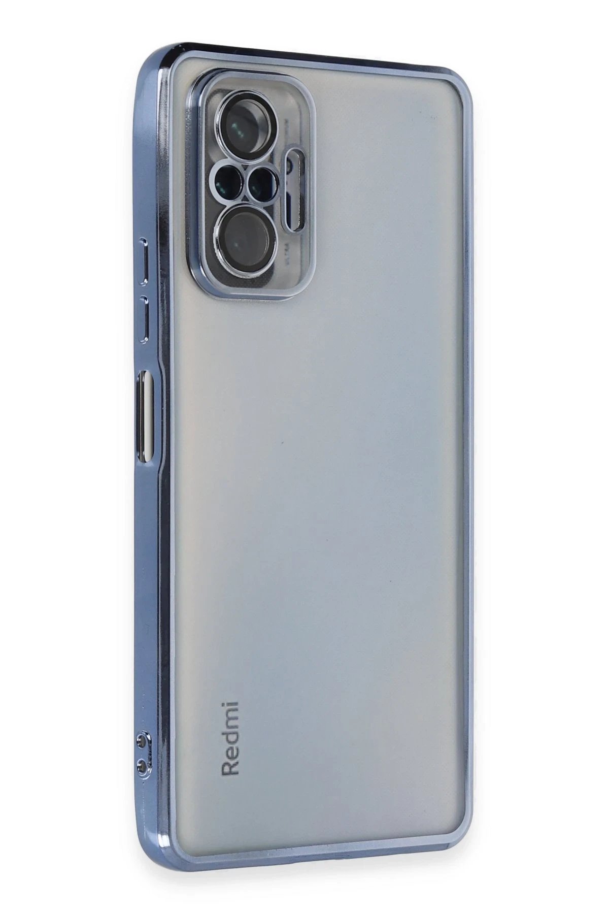 Xiaomi Redmi Note 10 Pro Kılıf Lensli Silikon - Açık Mavi-(5796)
