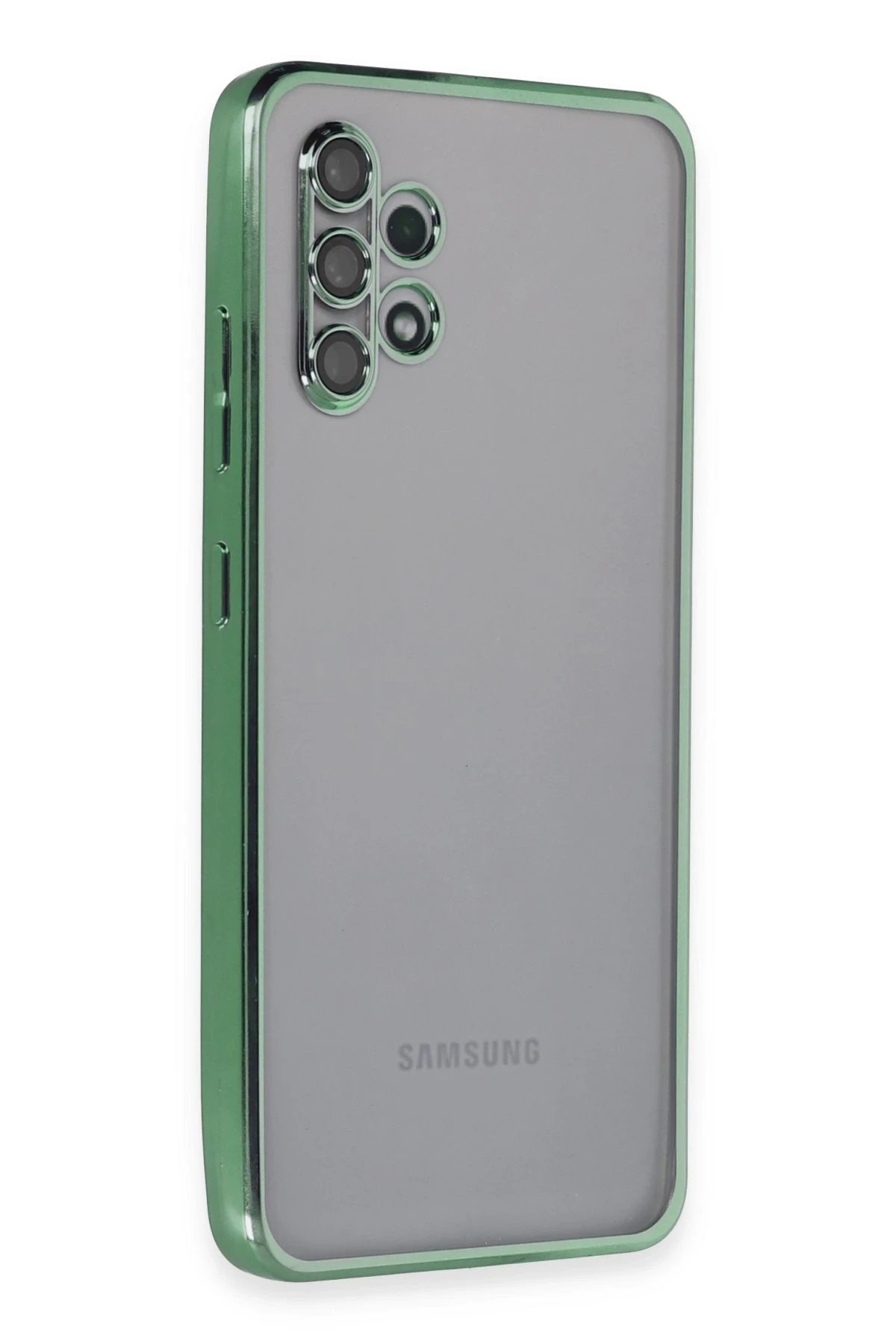 Samsung Galaxy A32 Kılıf Lensli Silikon - Yeşil-(5796)