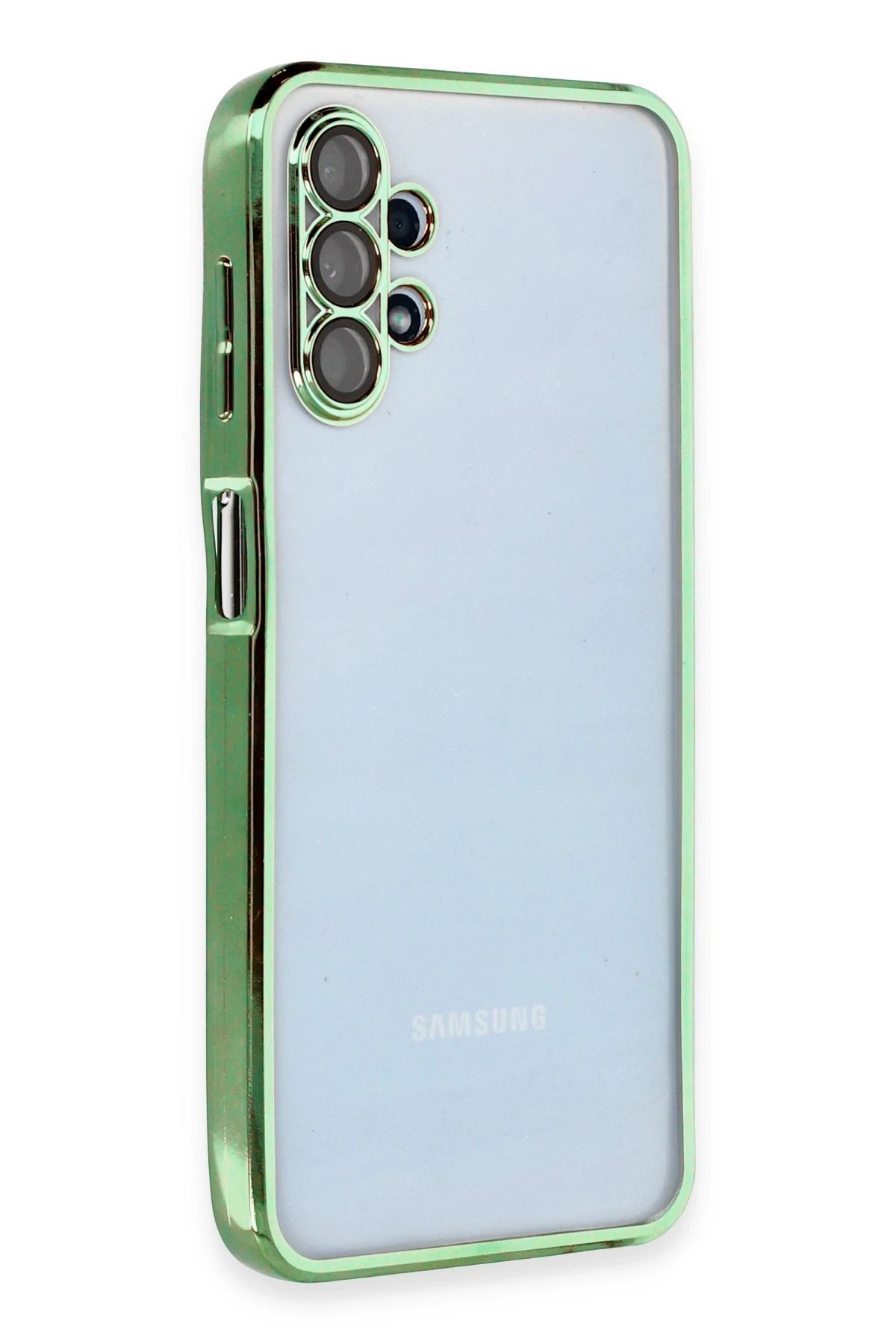 Samsung Galaxy A13 4G Kılıf Lensli Silikon - Yeşil-(5796)