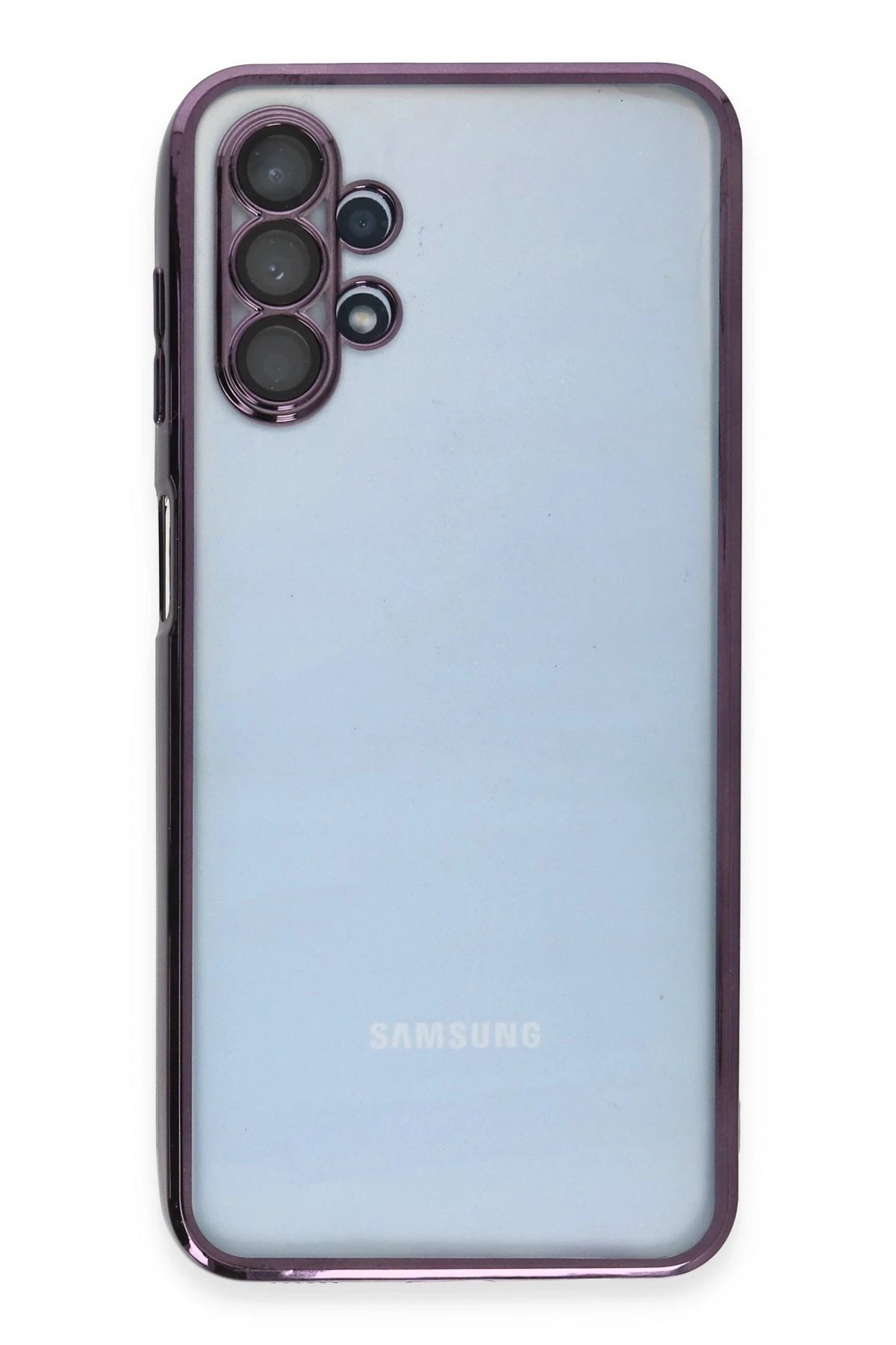 Samsung Galaxy A13 4G Kılıf Lensli Silikon - Mor-(5796)