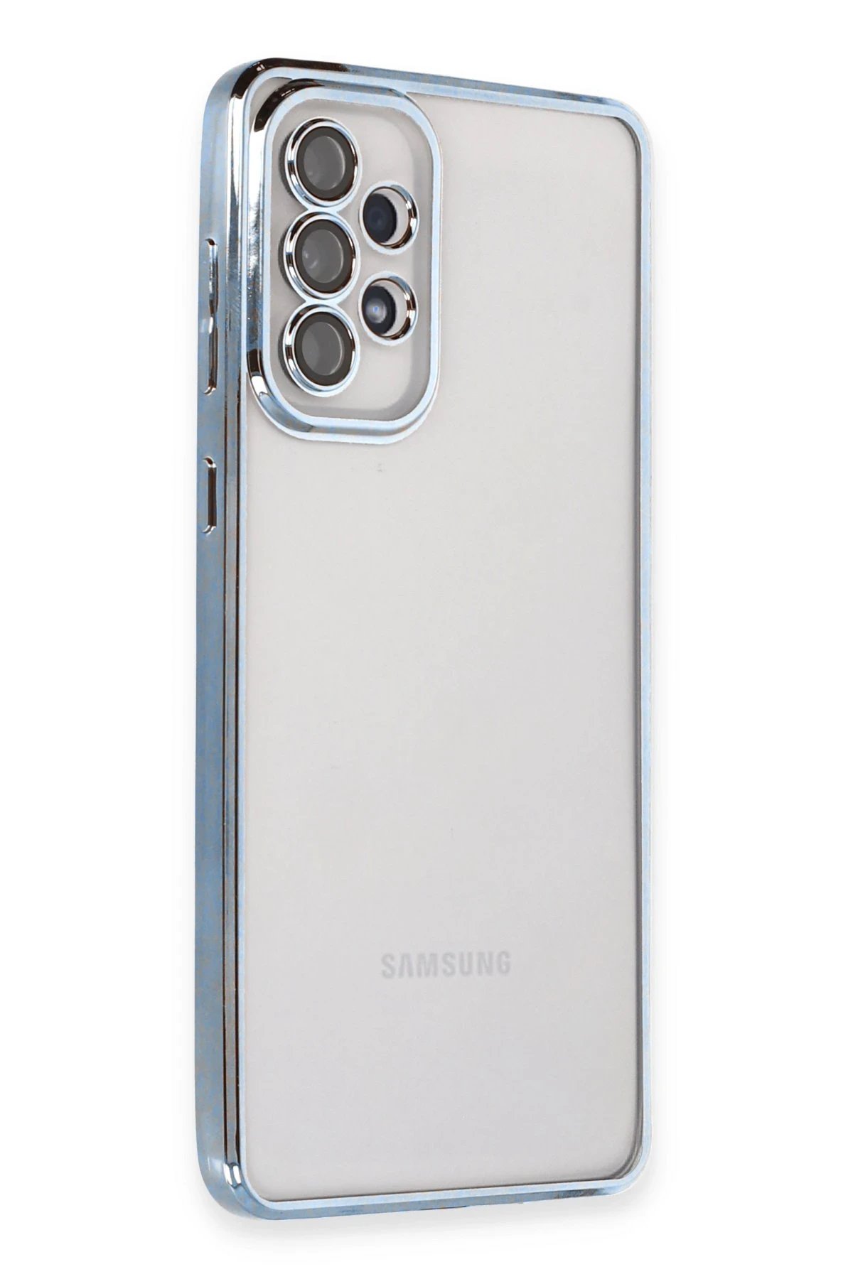 Samsung Galaxy A53 5G Kılıf Lensli Silikon - Açık Mavi-(5796)