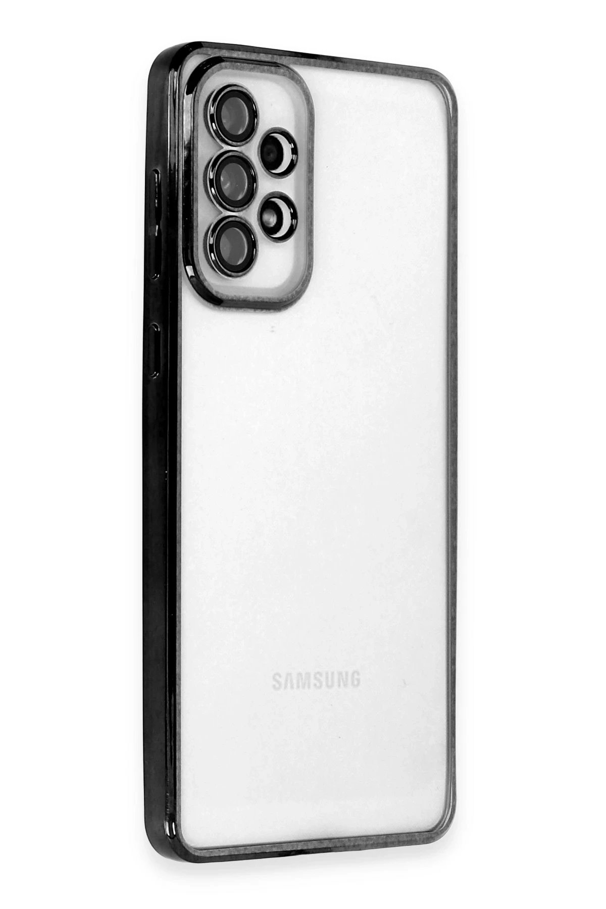 Samsung Galaxy A73 5G Kılıf Lensli Silikon - Siyah-(5796)