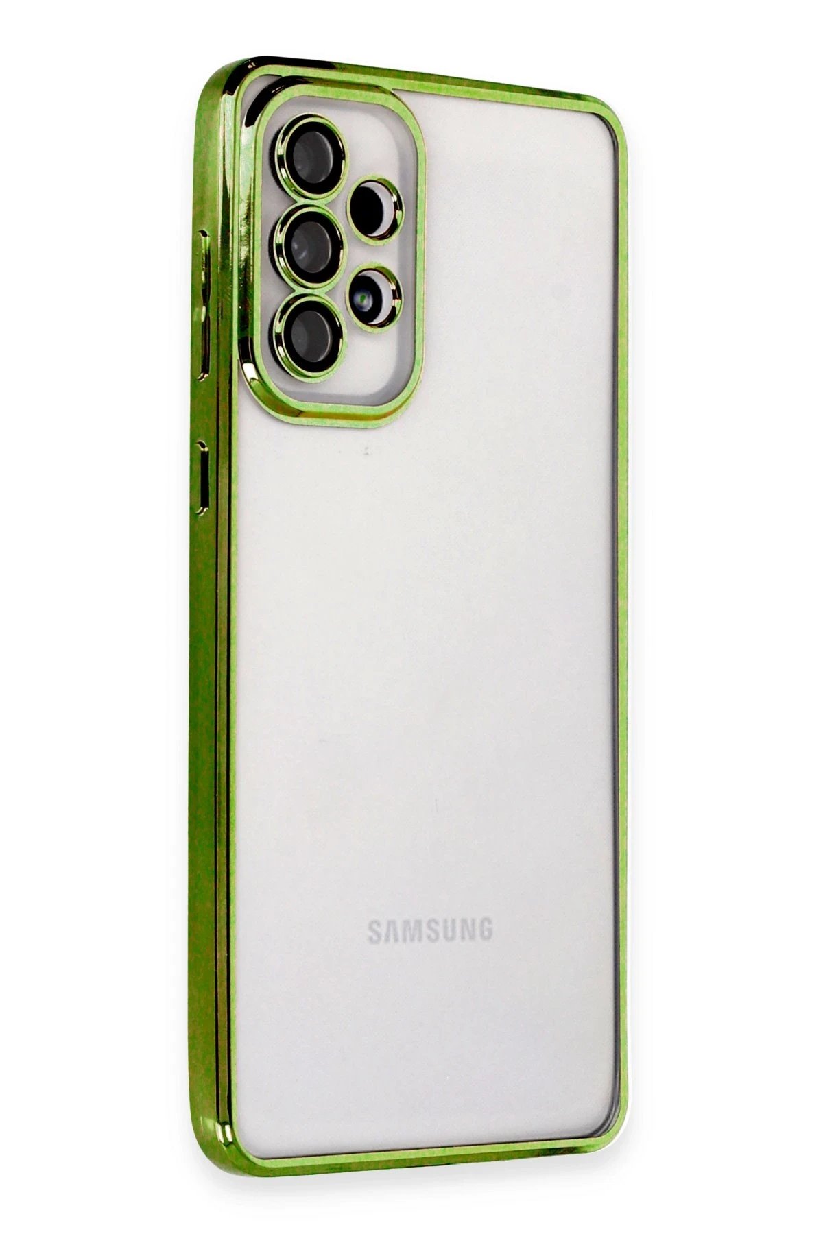 Samsung Galaxy A73 5G Kılıf Lensli Silikon - Yeşil-(5796)