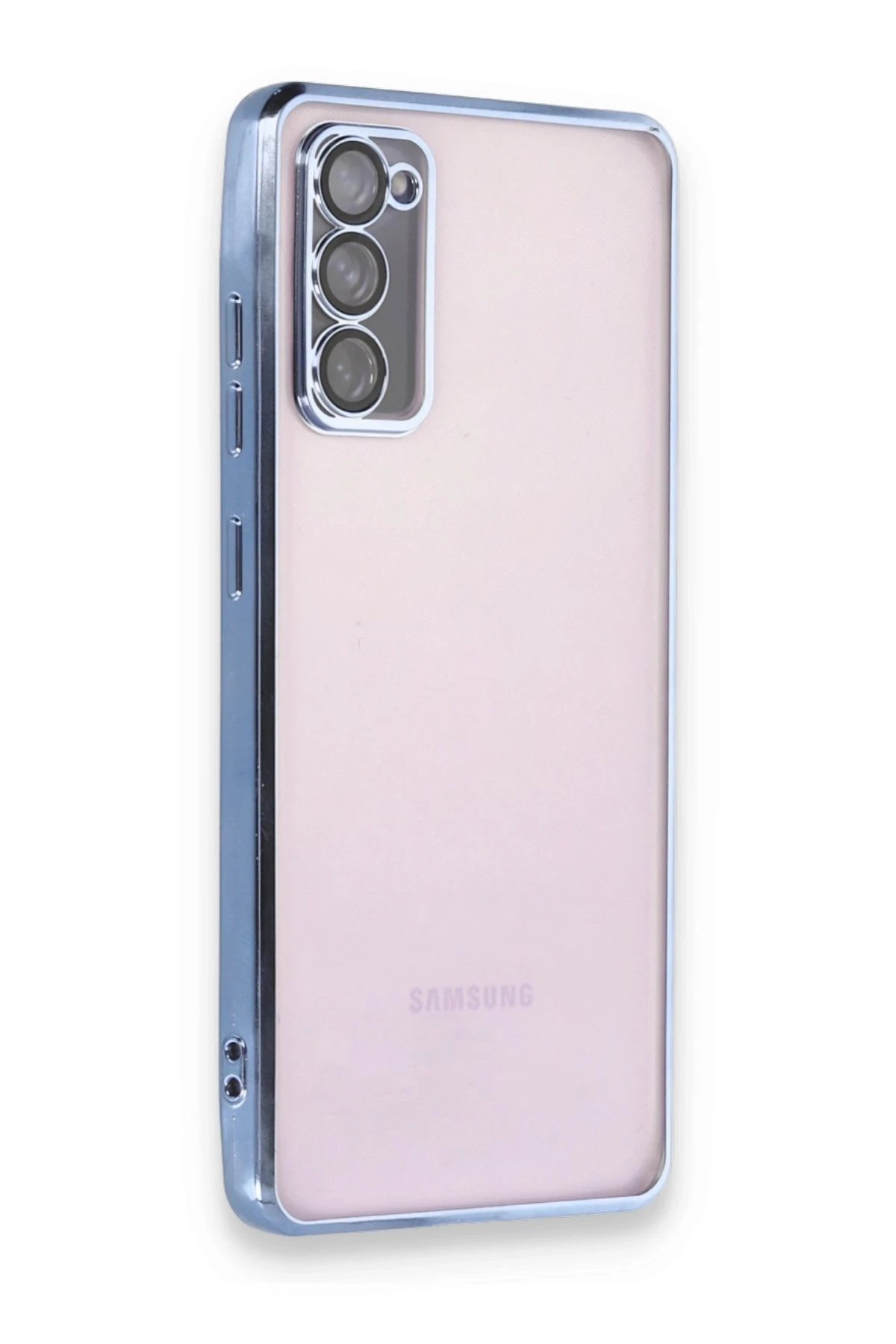 Samsung Galaxy S20 FE Kılıf Lensli Silikon - Açık Mavi-(5796)