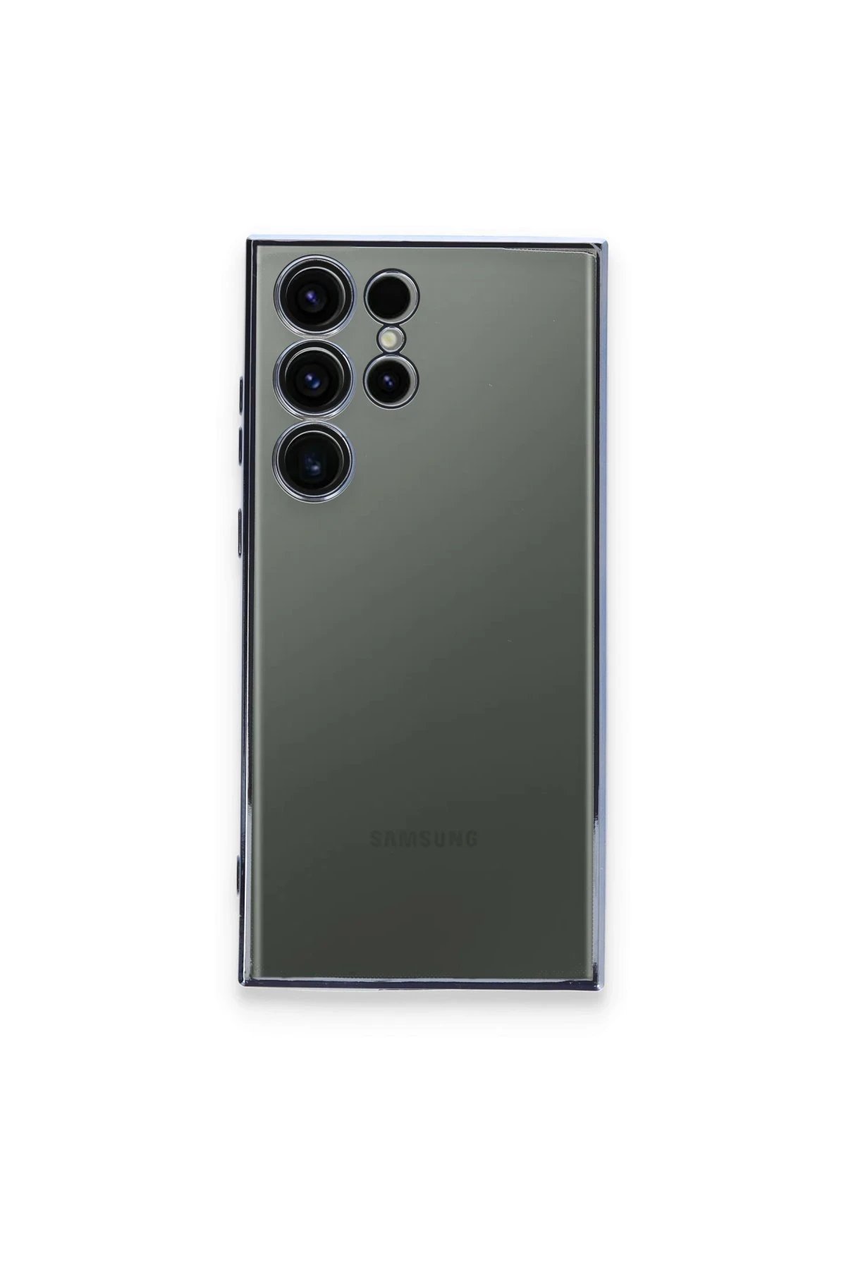 Samsung Galaxy S23 Ultra Kılıf Lensli Silikon - Açık Mavi-(5796)