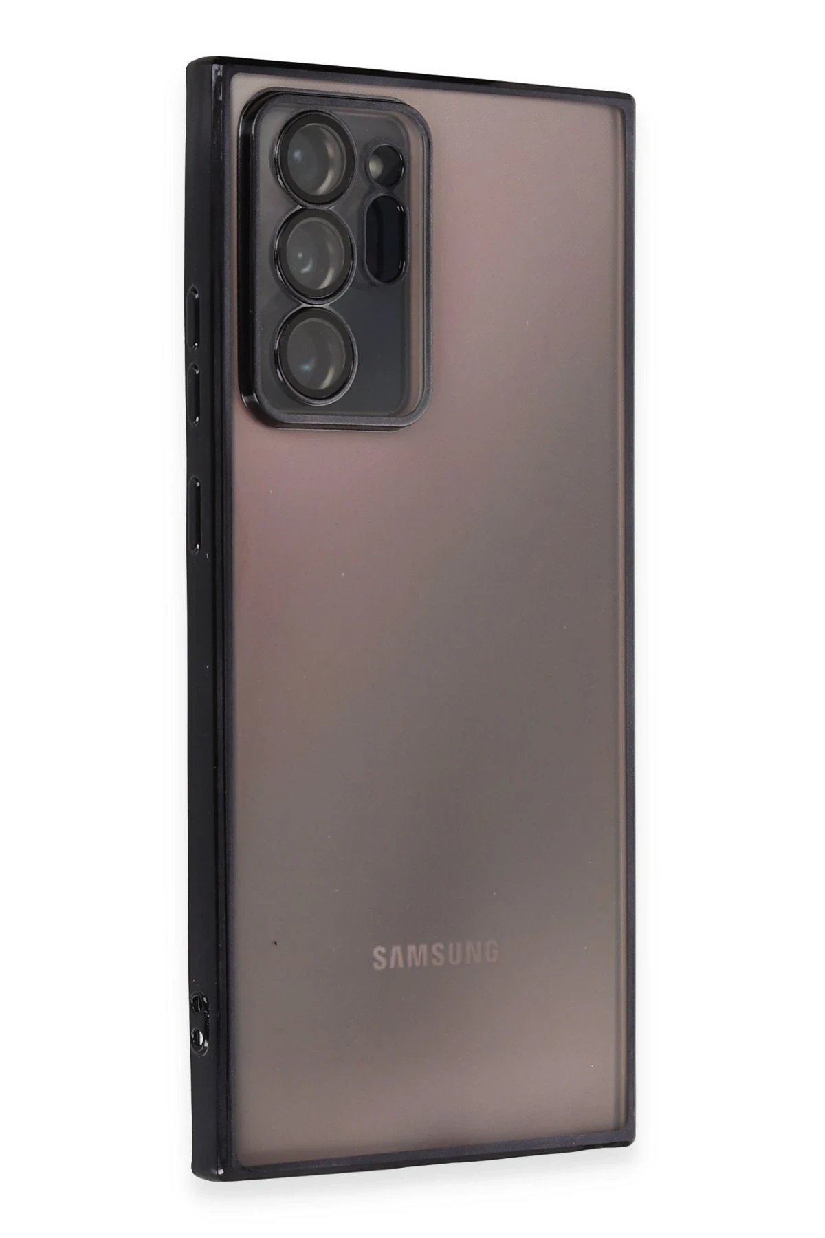 Samsung Galaxy Note 20 Ultra Kılıf Lensli Silikon - Siyah-(5796)