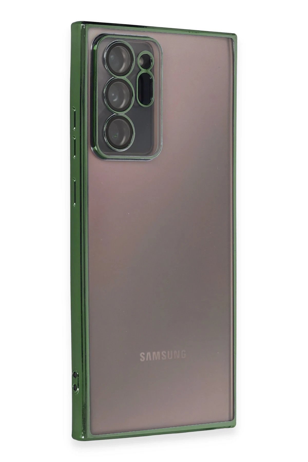 Samsung Galaxy Note 20 Ultra Kılıf Lensli Silikon - Yeşil-(5796)