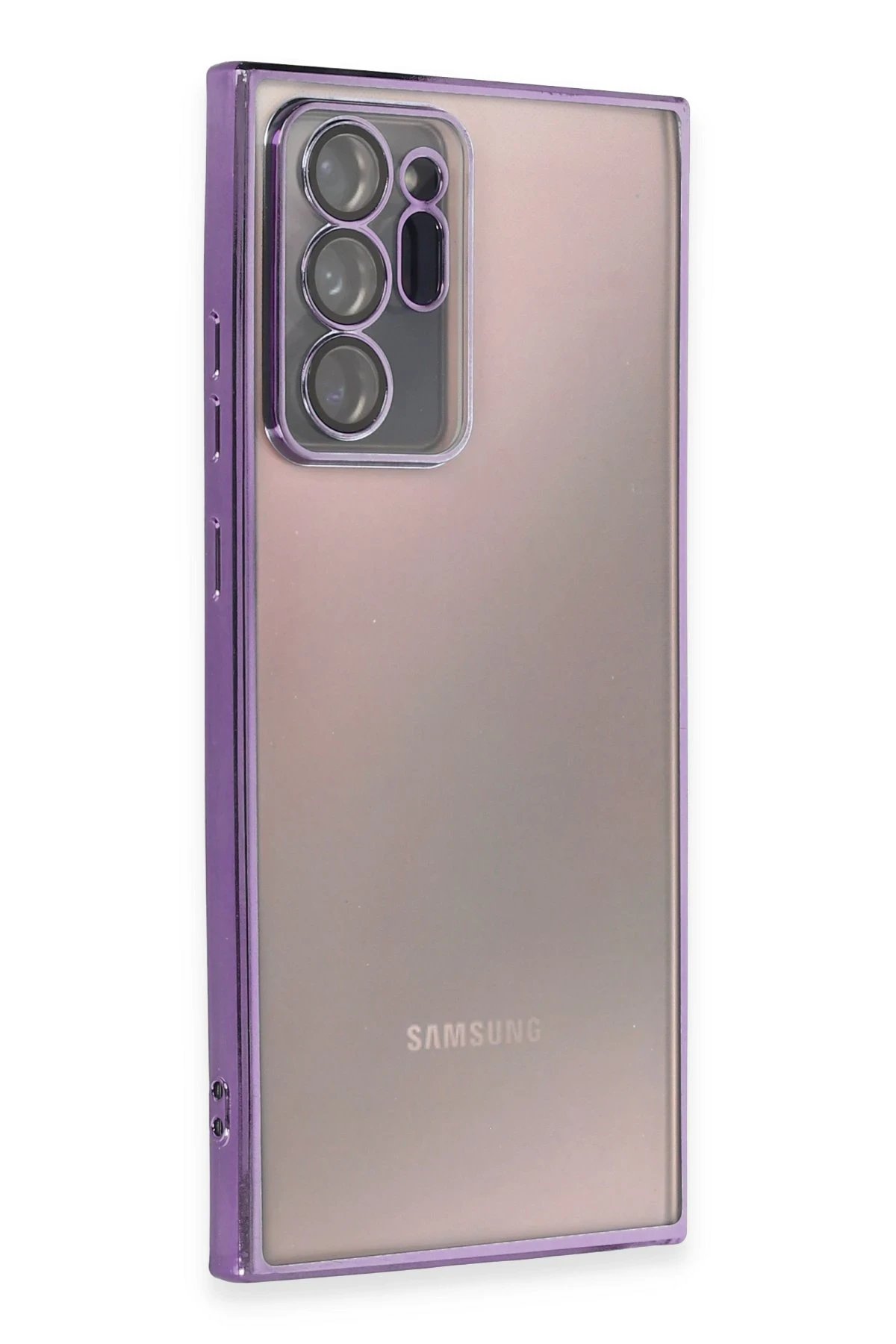 Samsung Galaxy Note 20 Ultra Kılıf Lensli Silikon - Mor-(5796)