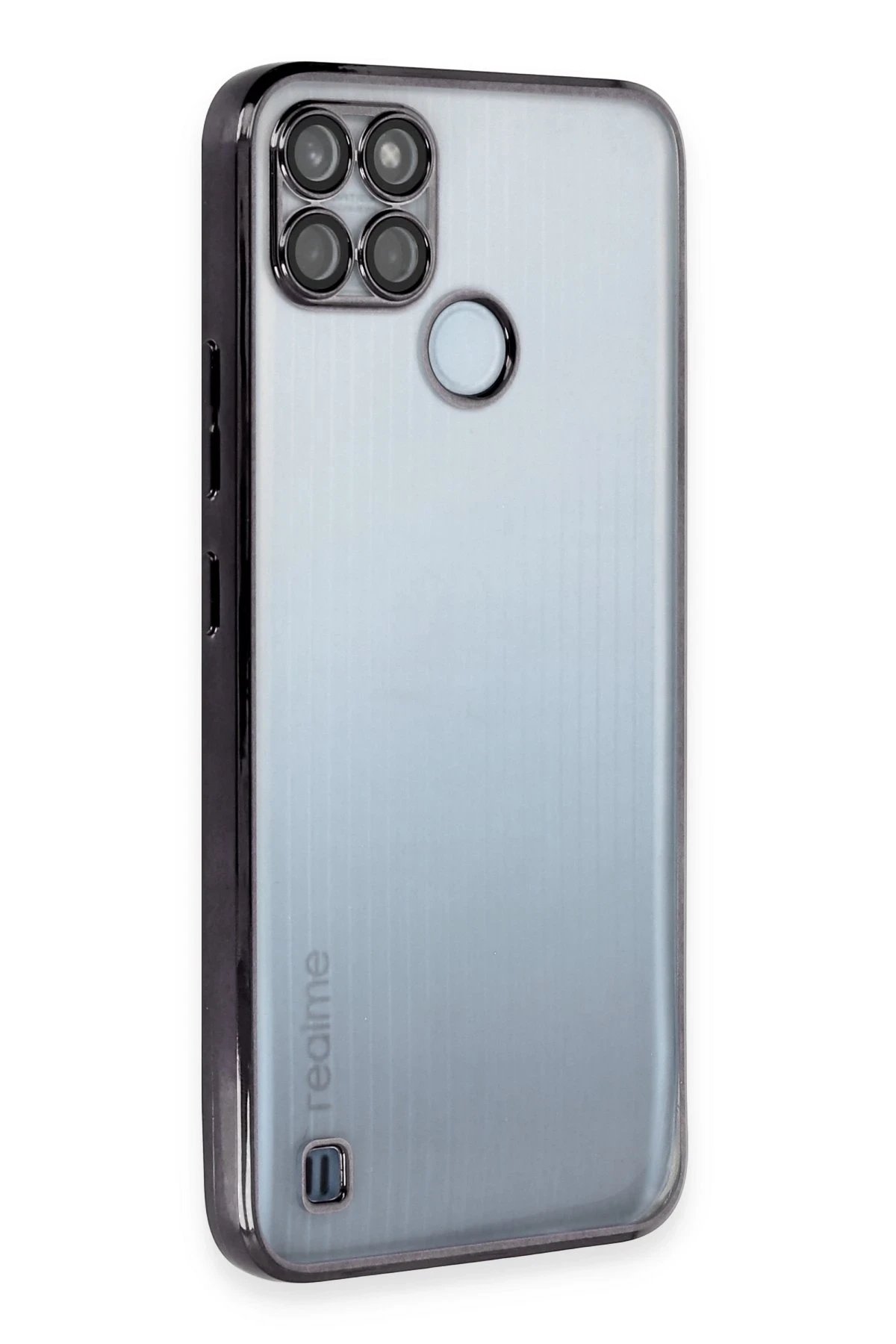 Realme C25Y Kılıf Lensli Silikon - Siyah-(5796)