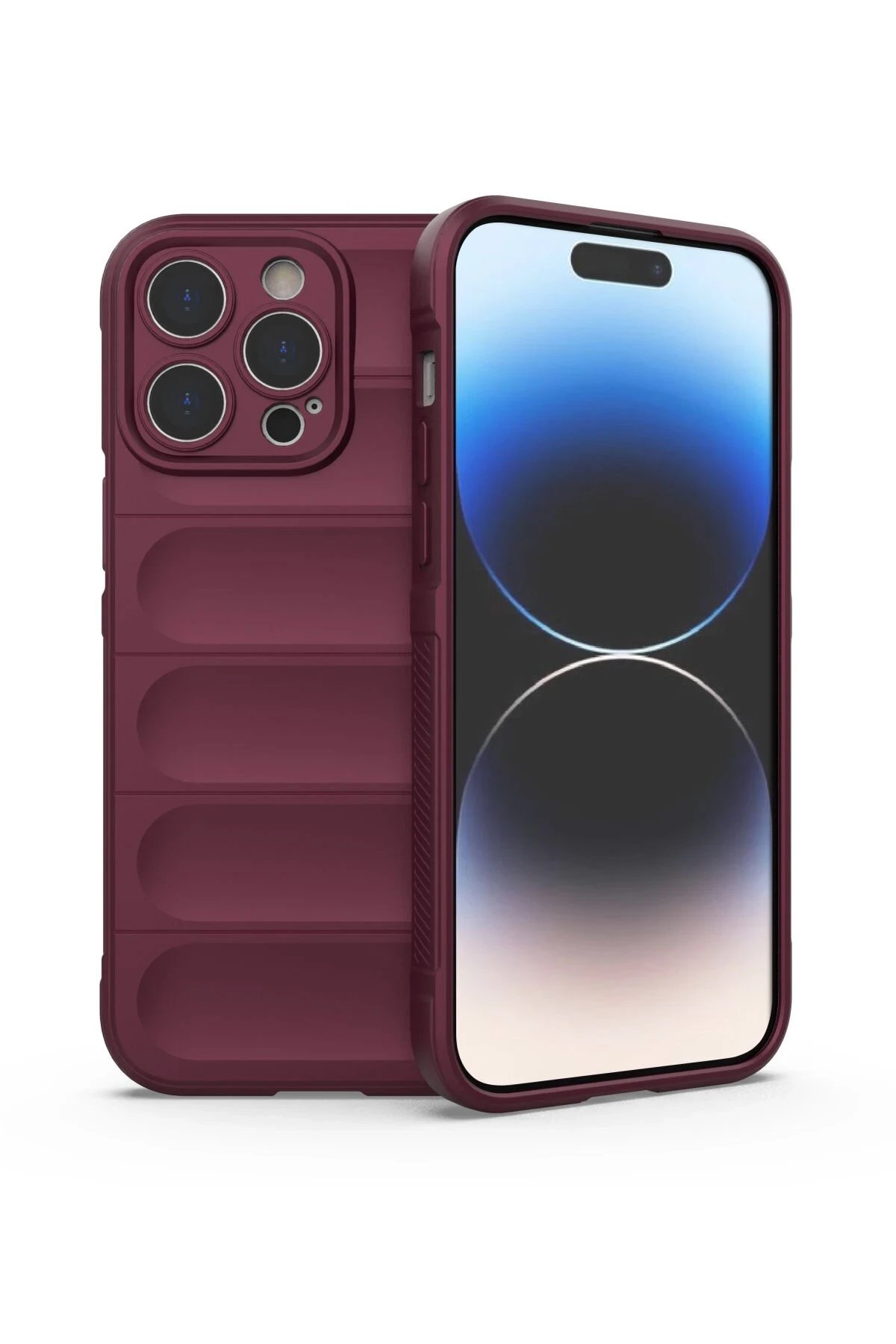 iPhone 13 Pro Kılıf Optimum Silikon - Bordo-(5796)