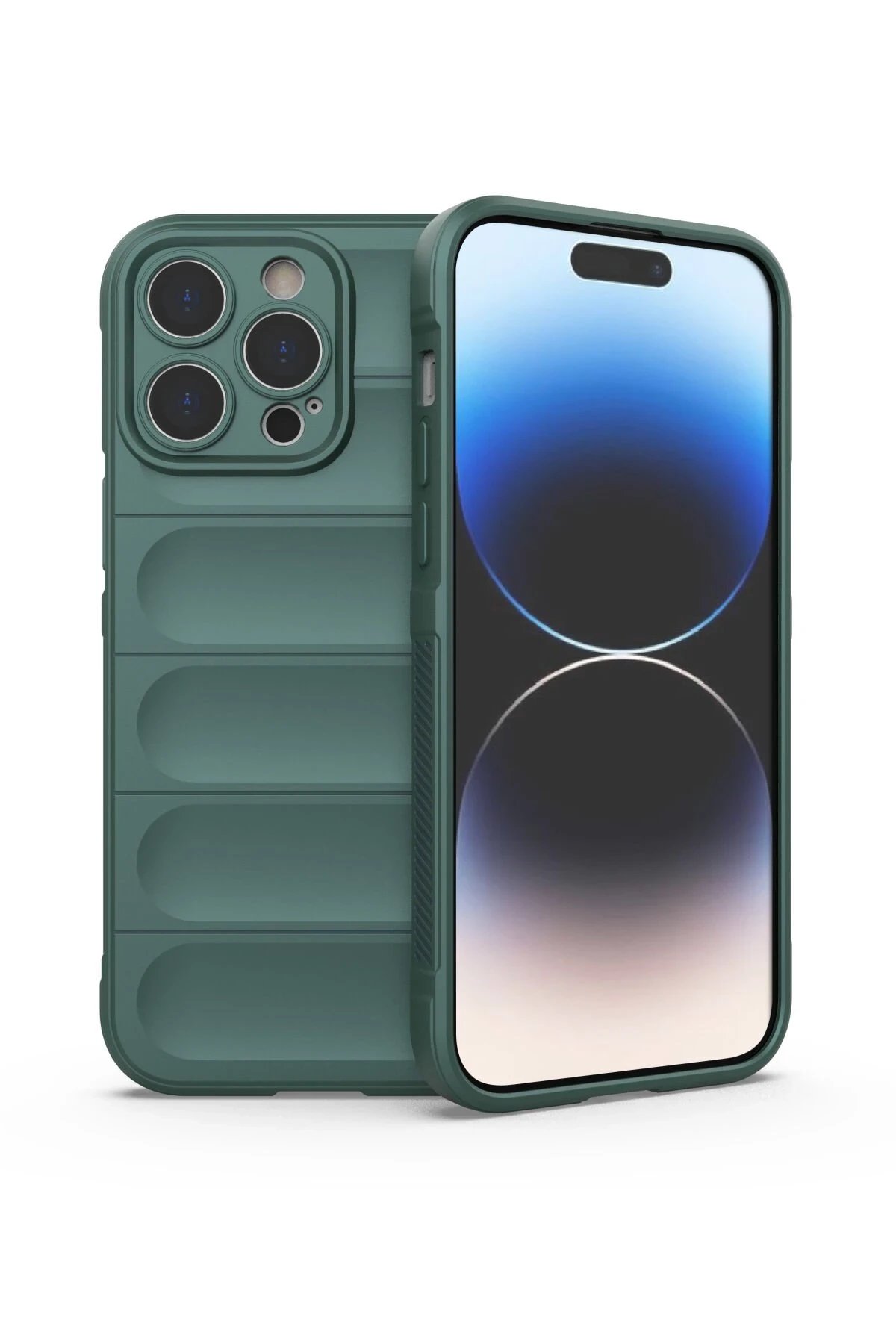 iPhone 13 Pro Kılıf Optimum Silikon - Koyu Yeşil-(5796)