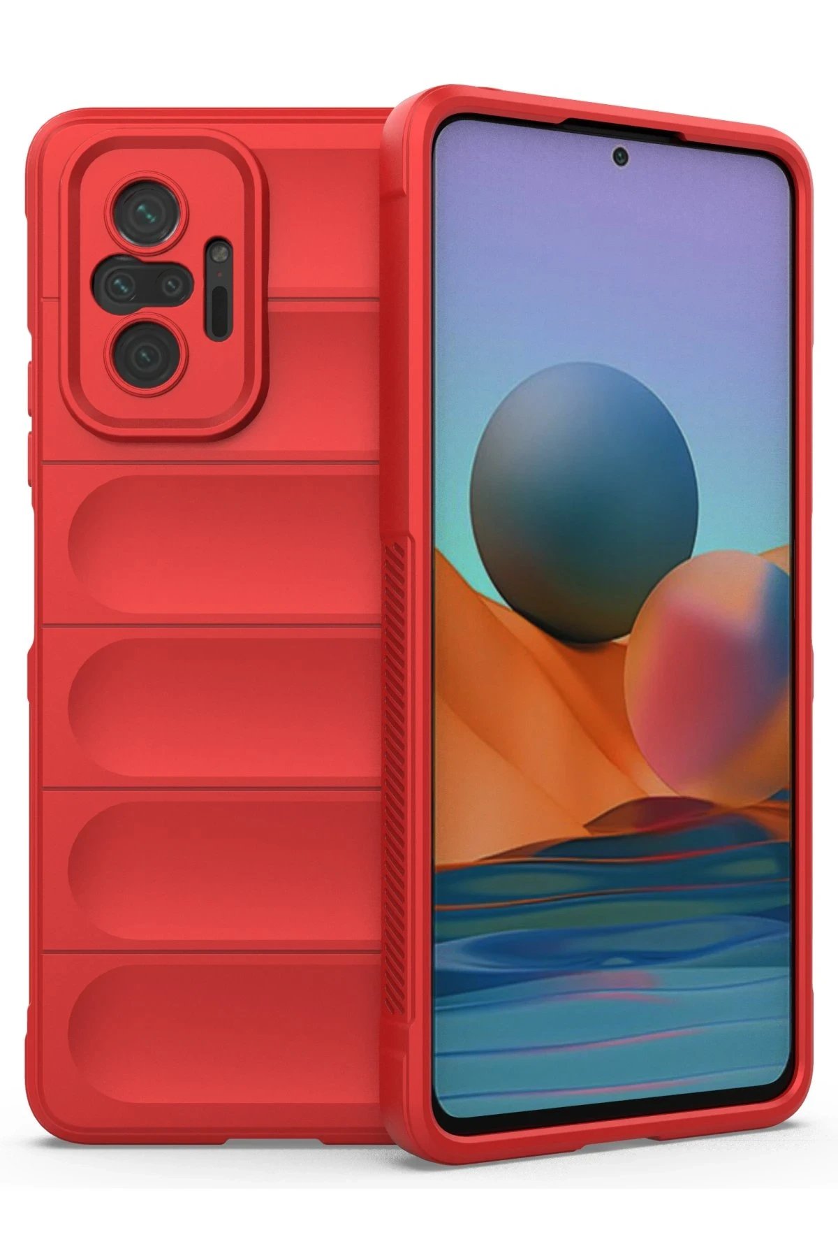 Xiaomi Redmi Note 10 Pro Kılıf Optimum Silikon - Kırmızı-(5796)