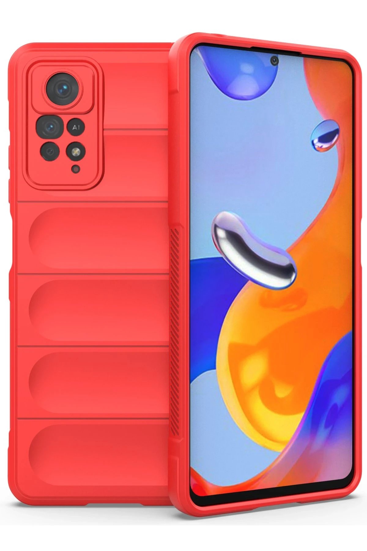 Xiaomi Redmi Note 11 Pro Kılıf Optimum Silikon - Kırmızı-(5796)