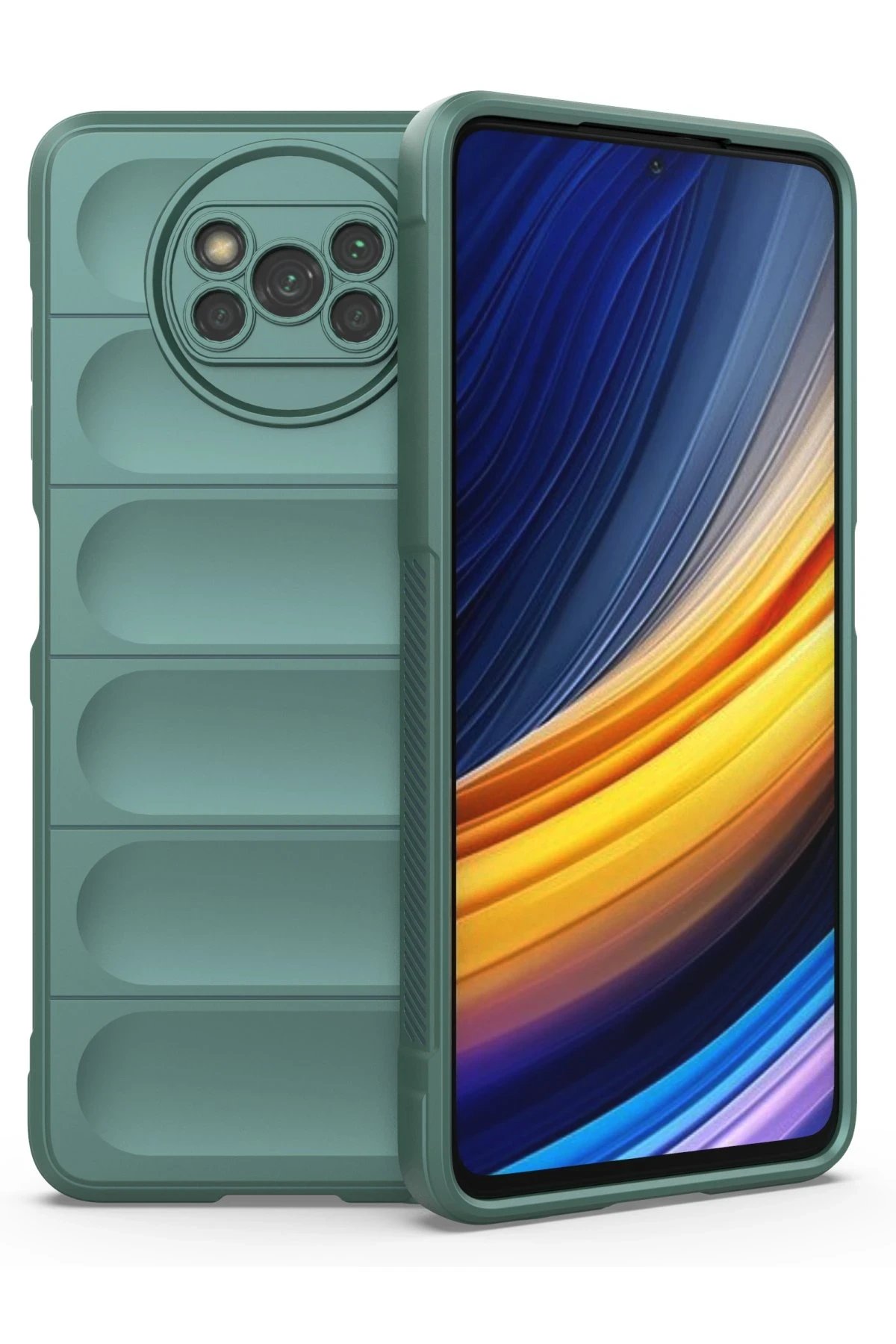 Xiaomi Pocophone X3 Kılıf Optimum Silikon - Koyu Yeşil-(5796)