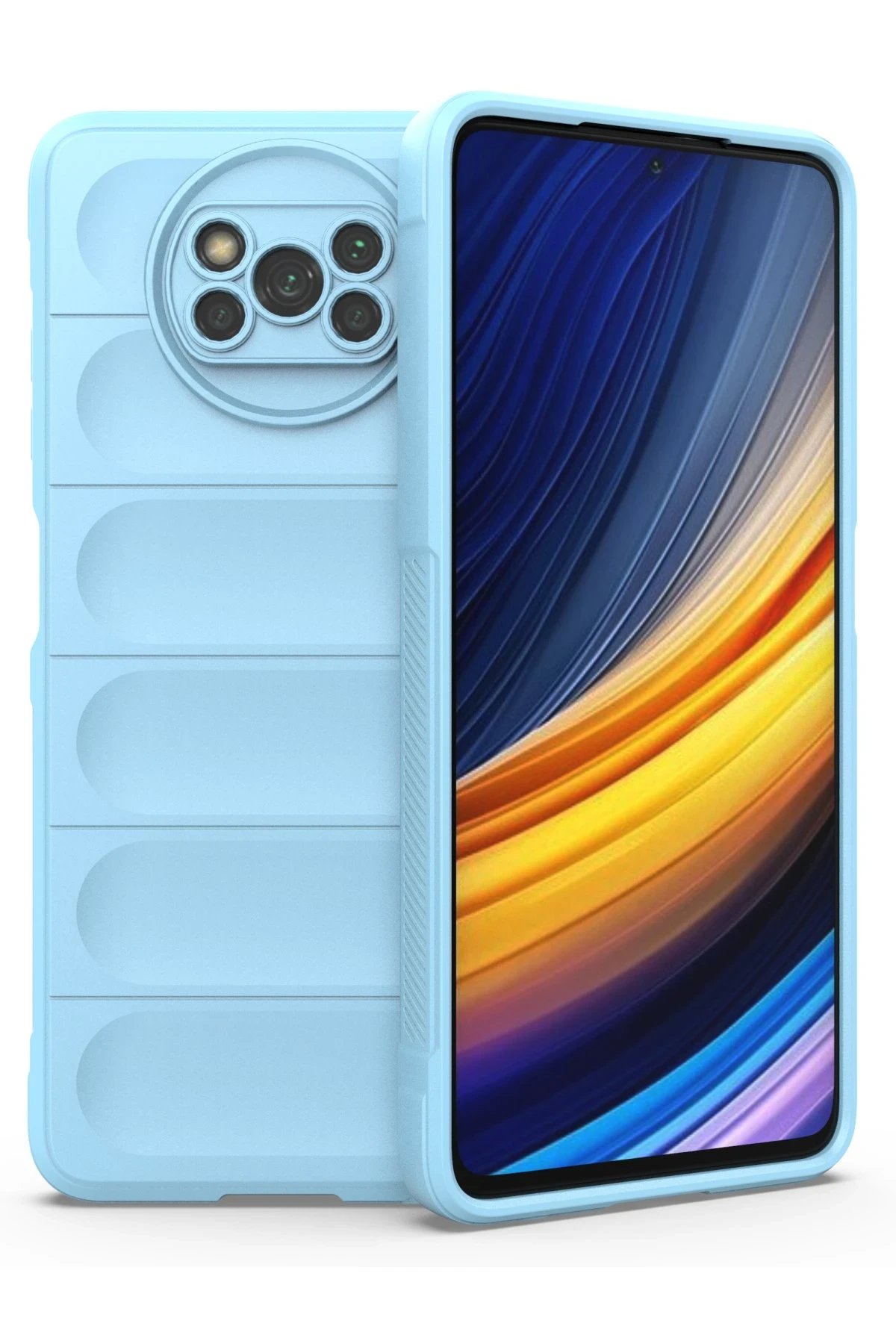 Xiaomi Pocophone X3 Kılıf Optimum Silikon - Sky Blue-(5796)