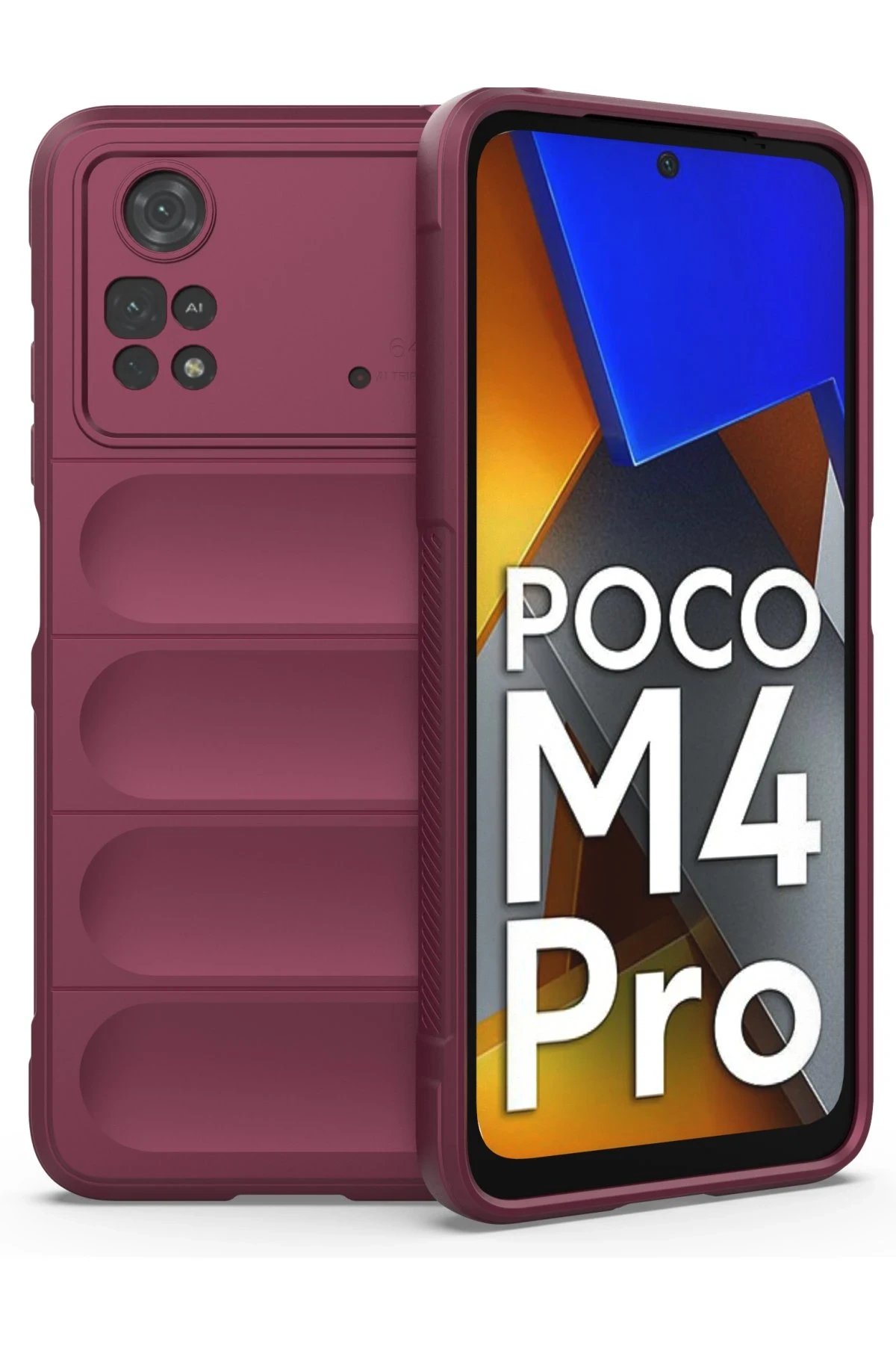 Xiaomi Poco M4 Pro 4G Kılıf Optimum Silikon - Bordo-(5796)