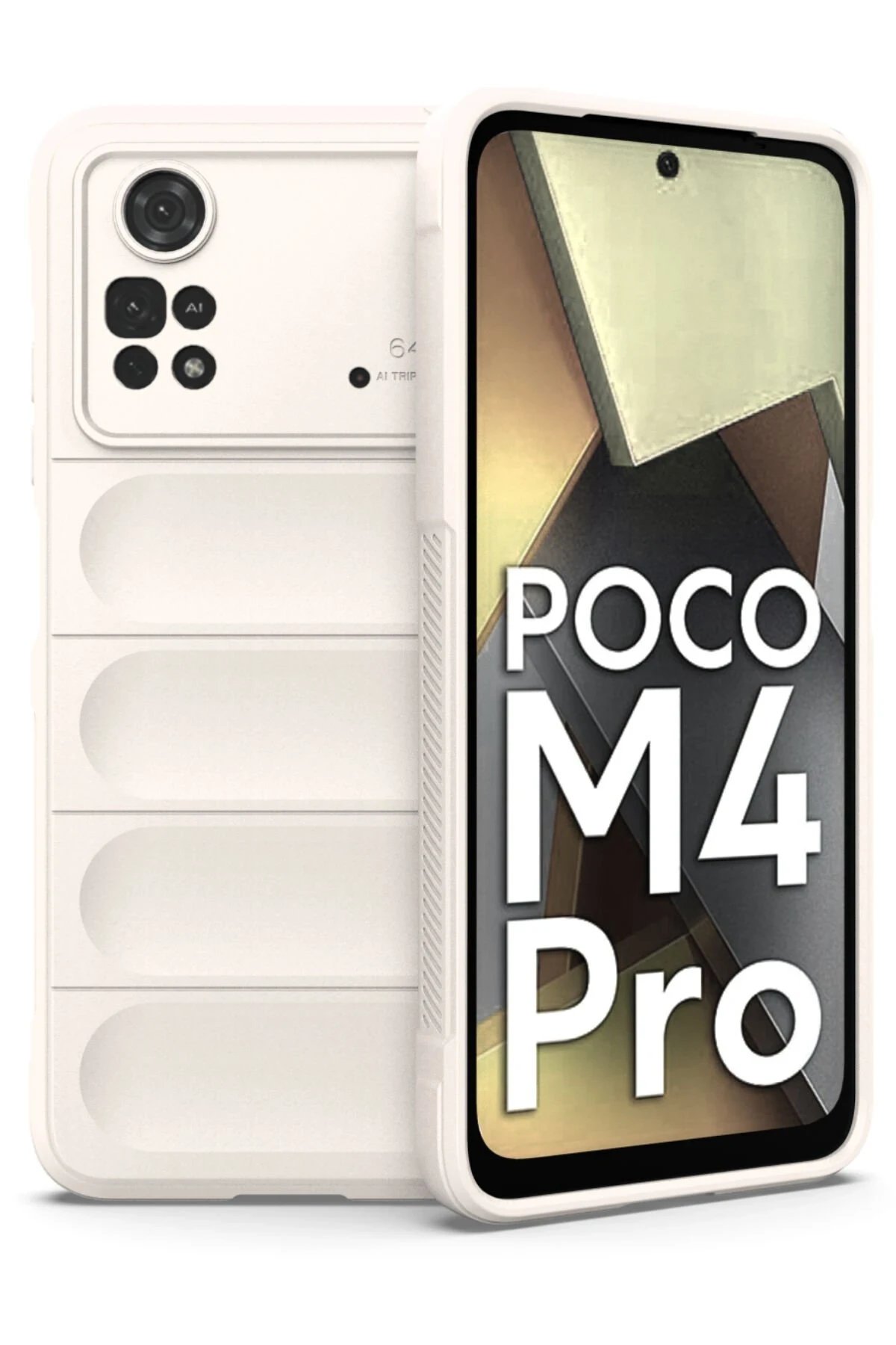 Xiaomi Poco M4 Pro 4G Kılıf Optimum Silikon - Krem-(5796)