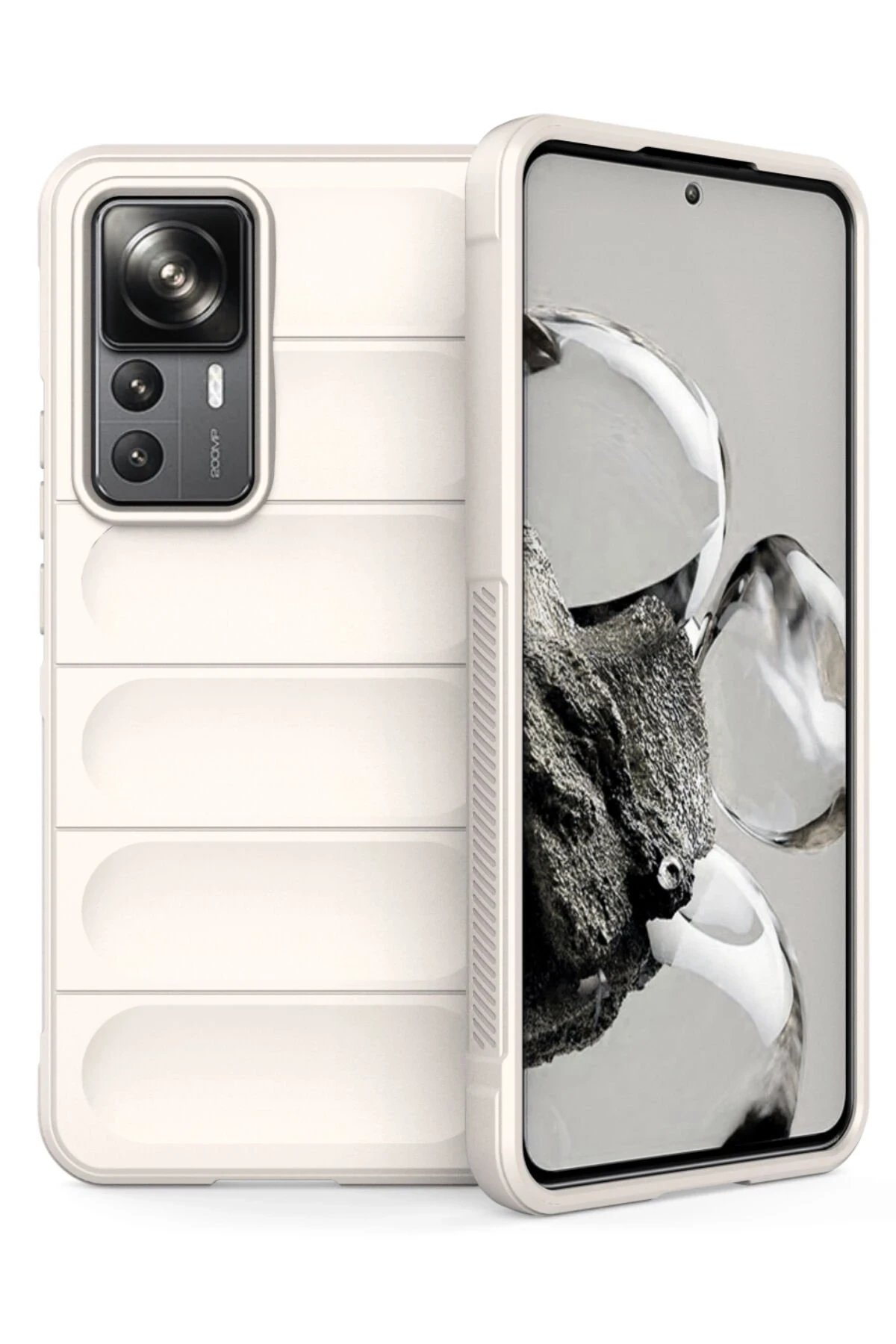 Xiaomi Mi 12T Pro Kılıf Optimum Silikon - Krem-(5796)